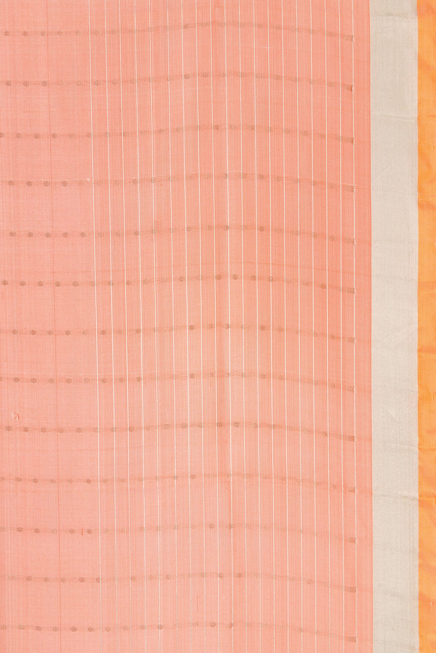 Border image of Peach Dual Tone Uppada Silk Saree with Stripes on the body and Zari Border. 