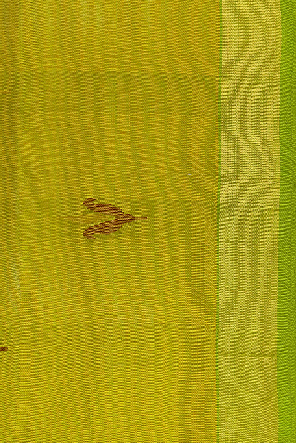Border image of Parrot Green Dual Tone Uppada Silk Saree with Zari And Thread Butta on the body and Zari Border. 
