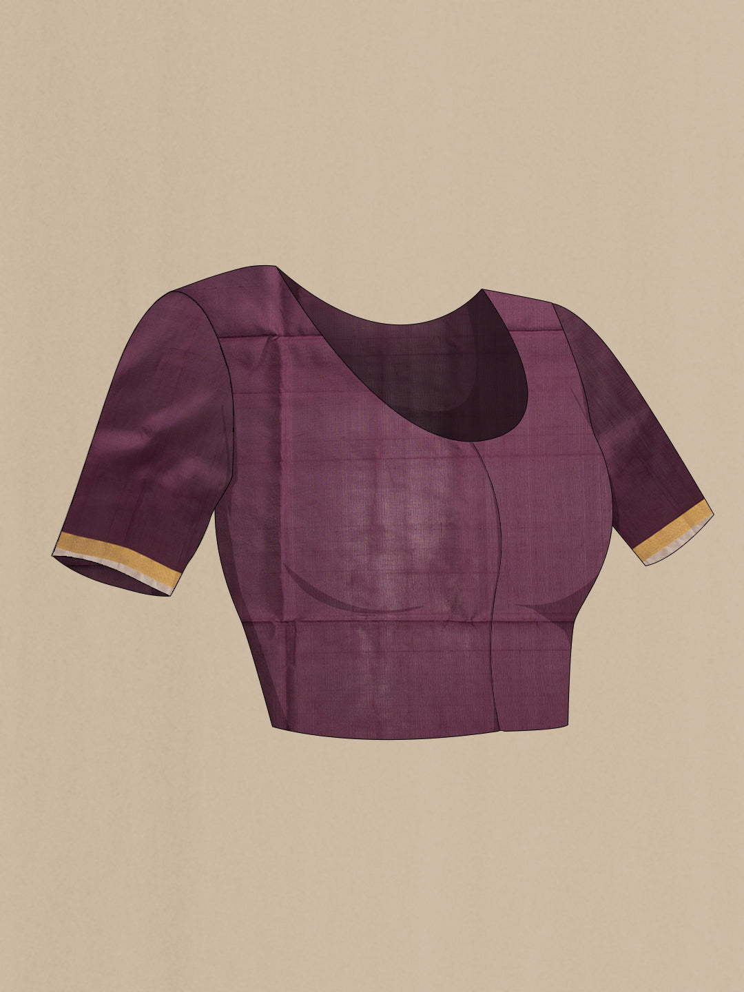 Close up image of the blouse of Brown Dual Tone Uppada Silk Saree with Zari Butta on the body and Zari Border. 