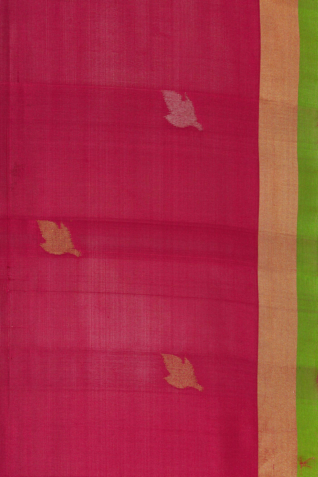 Border image of Dark Mauve Dual Tone Uppada Silk Saree with Zari Butta on the body and Zari Border. 