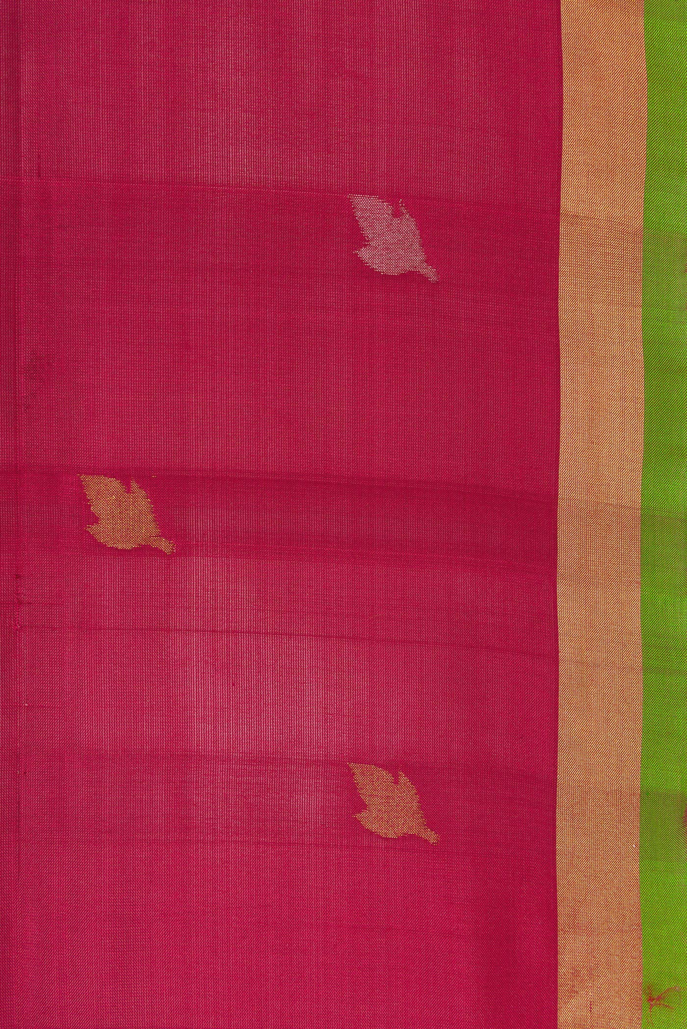 Border image of Dark Mauve Dual Tone Uppada Silk Saree with Zari Butta on the body and Zari Border. 