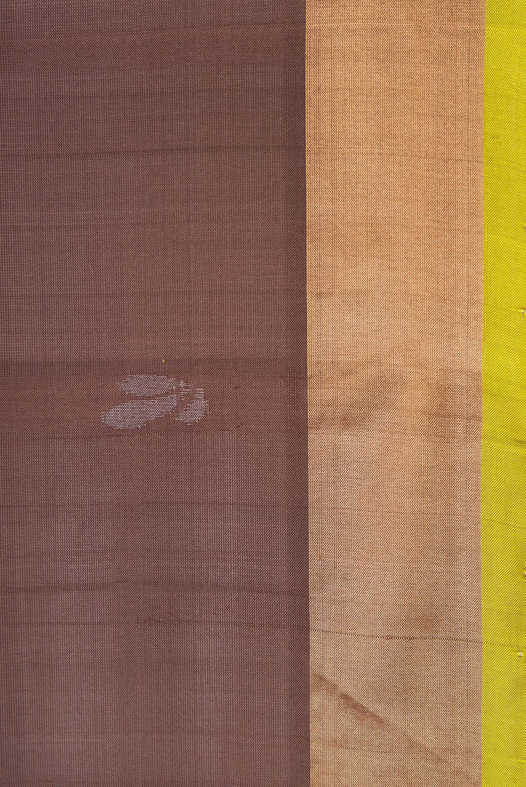 Border image of Brown Dual Tone Soft Silk Saree with Zari Butta on the body and Zari Border. 