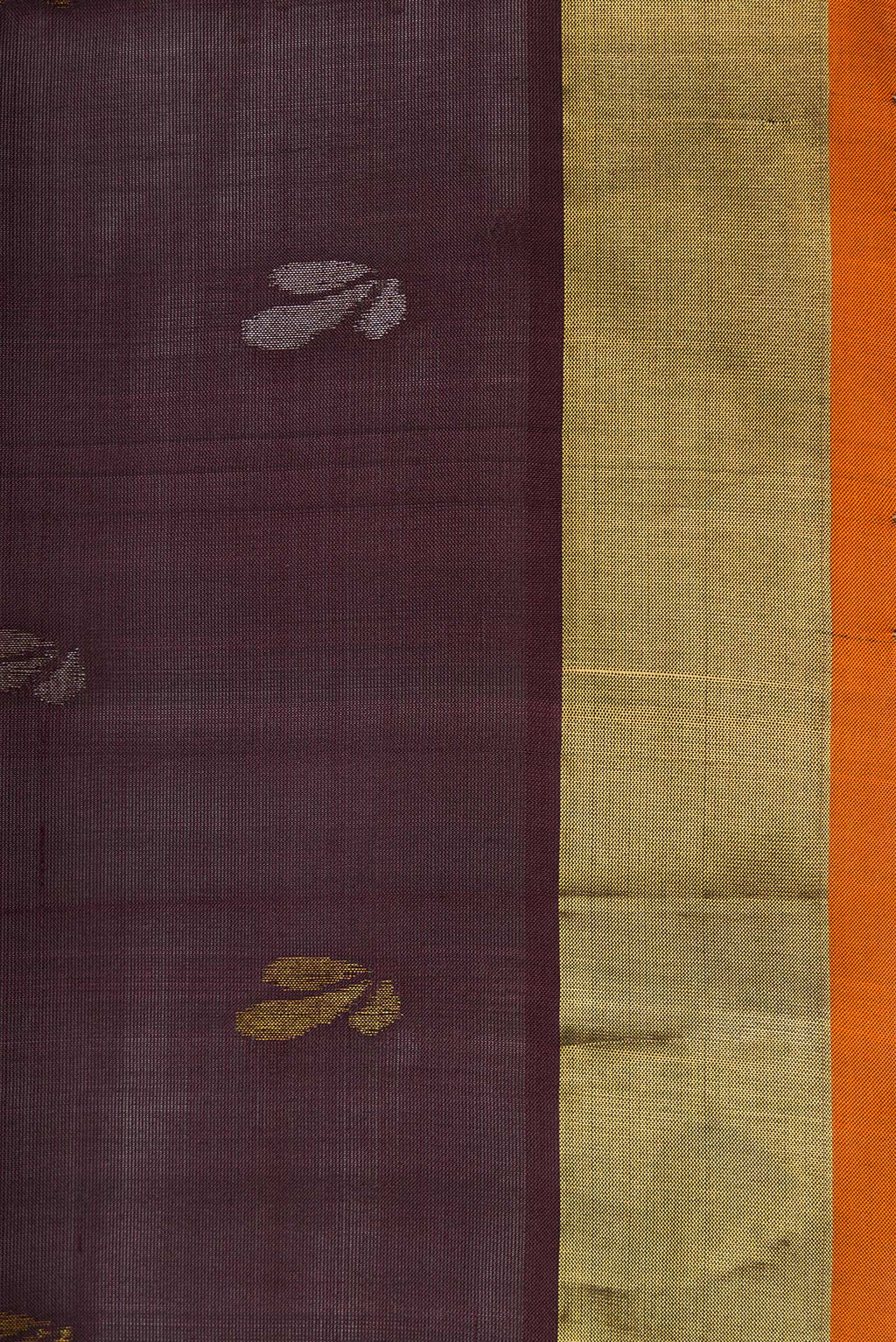 Border image of Coffee Brown Dual Tone Soft Silk Saree with Zari Butta on the body and Zari Border. 