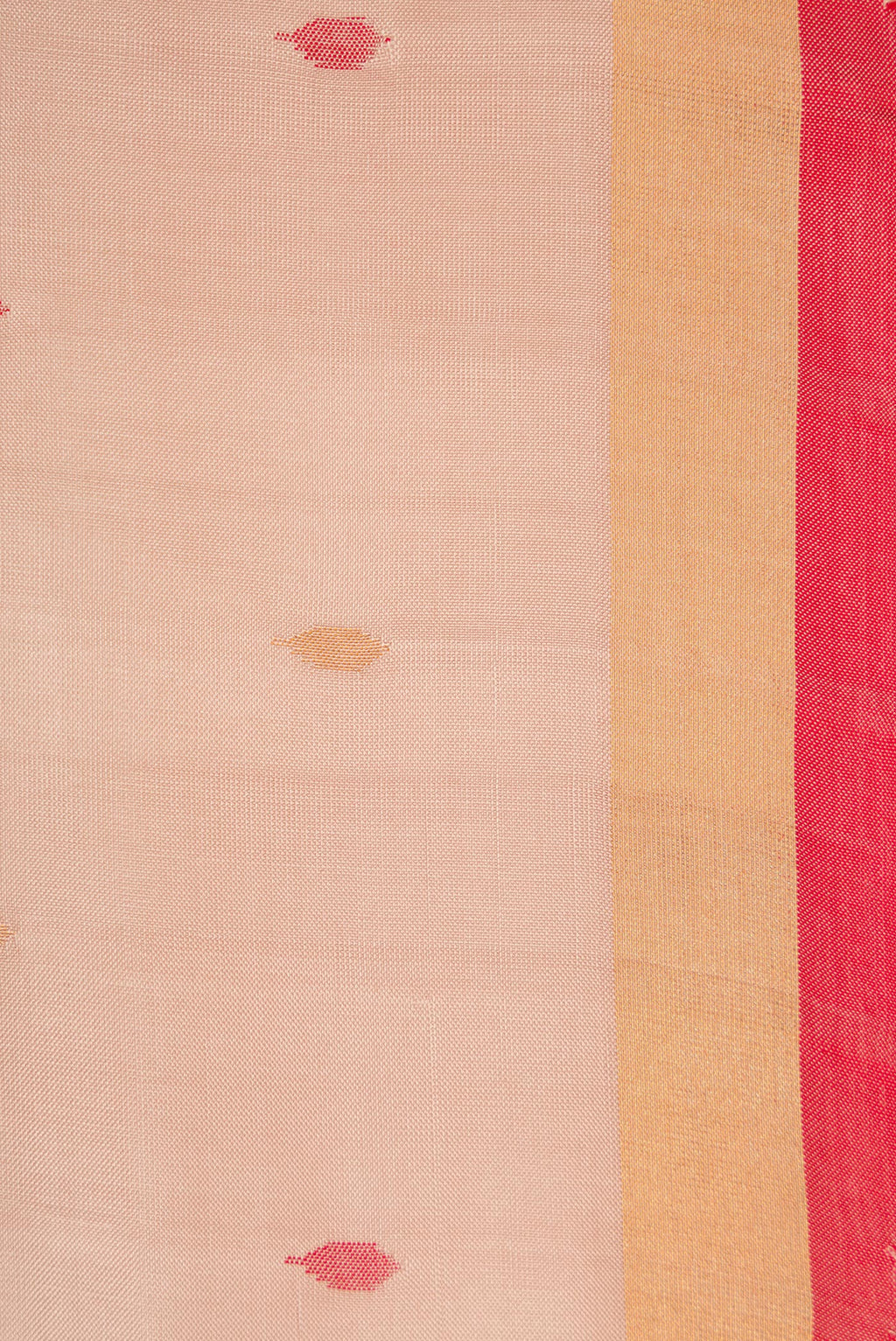 Border image of Dark Beige Dual Tone Uppada Silk Saree with Zari And Thread Butta on the body and Zari Border. 