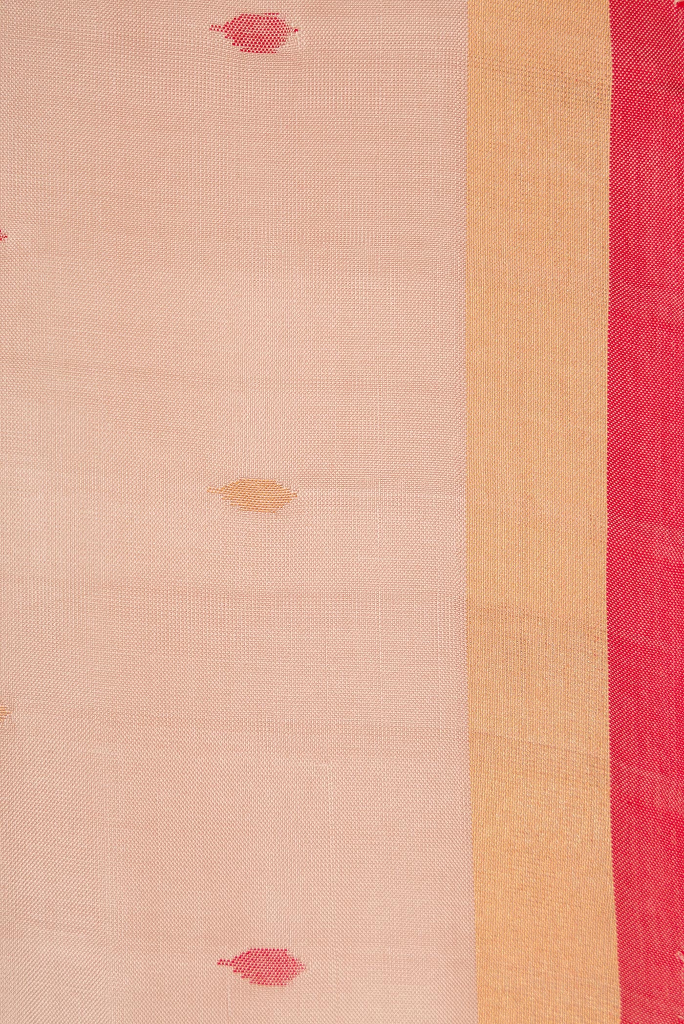 Border image of Dark Beige Dual Tone Uppada Silk Saree with Zari And Thread Butta on the body and Zari Border. 