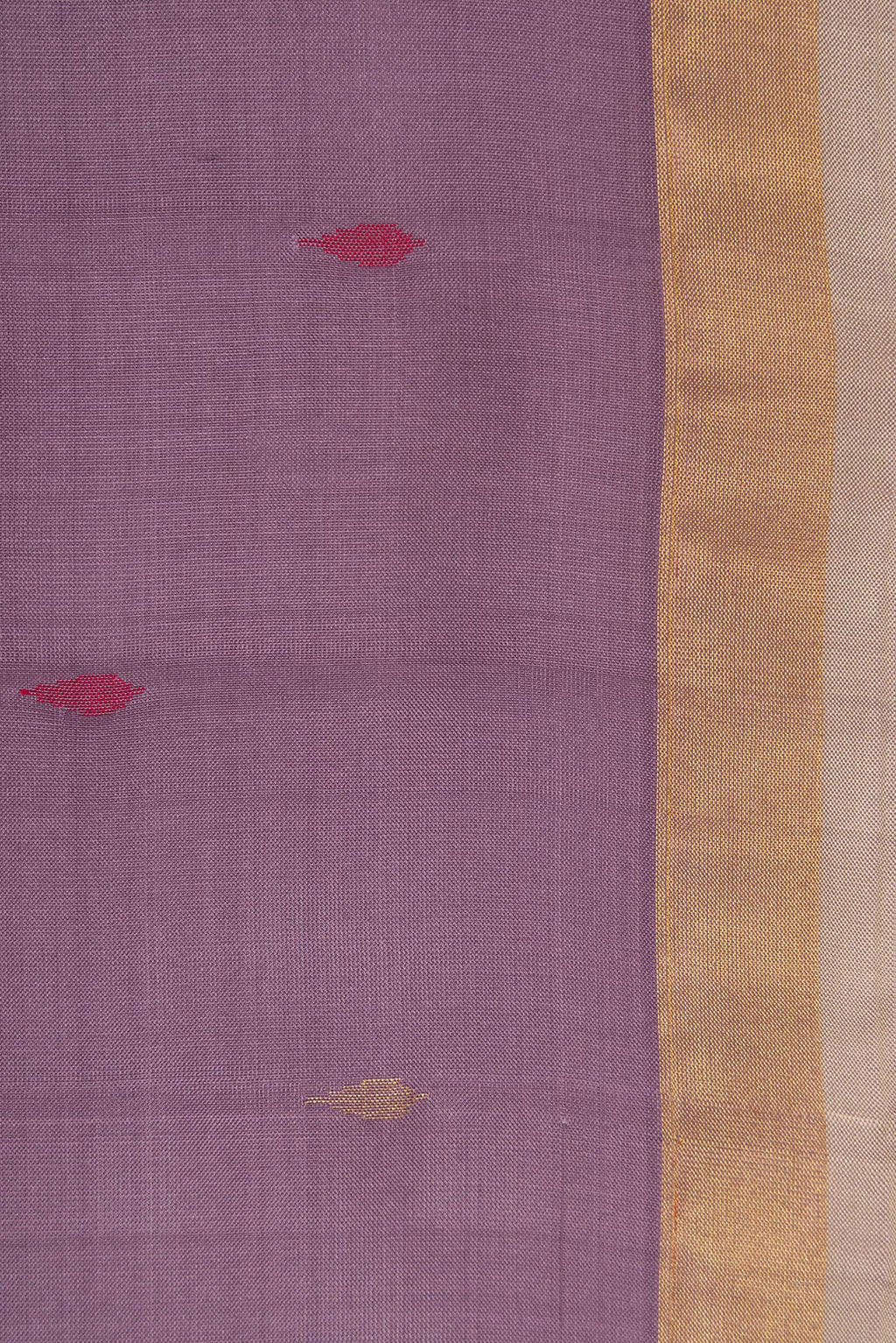 Border image of Purple Dual Tone Uppada Silk Saree with Zari And Thread Butta on the body and Zari Border. 