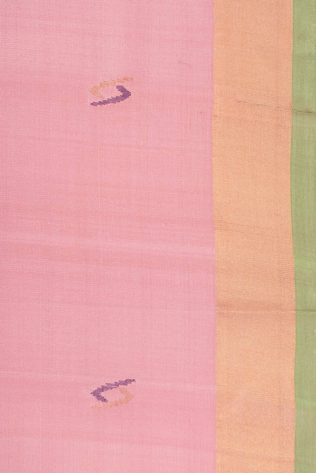 Border image of Pink Dual Tone Uppada Silk Saree with Zari And Thread Butta on the body and Zari Border. 