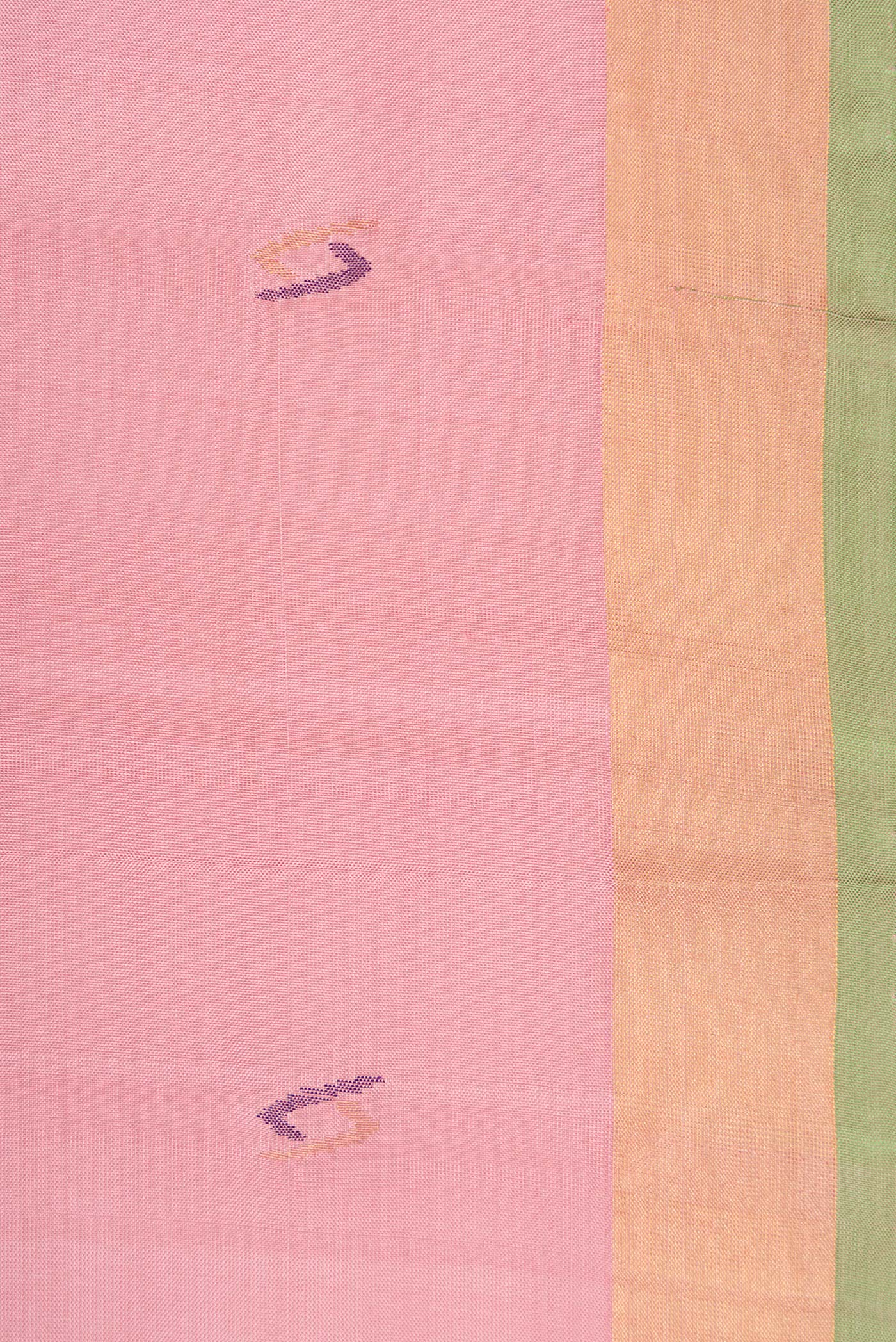 Border image of Pink Dual Tone Uppada Silk Saree with Zari And Thread Butta on the body and Zari Border. 