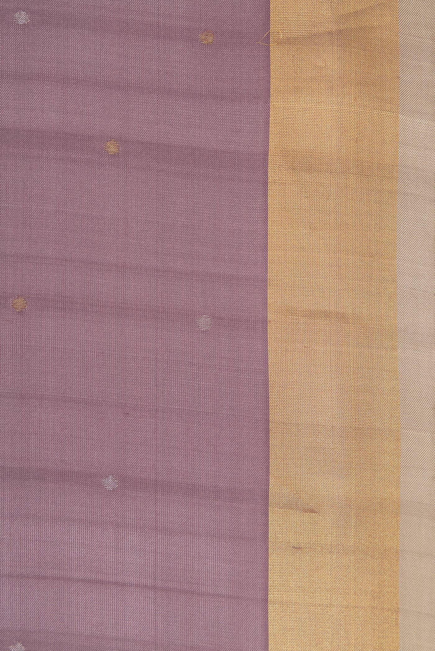 Border image of Lavender Dual Tone Uppada Silk Saree with Zari Butta on the body and Zari Border. 