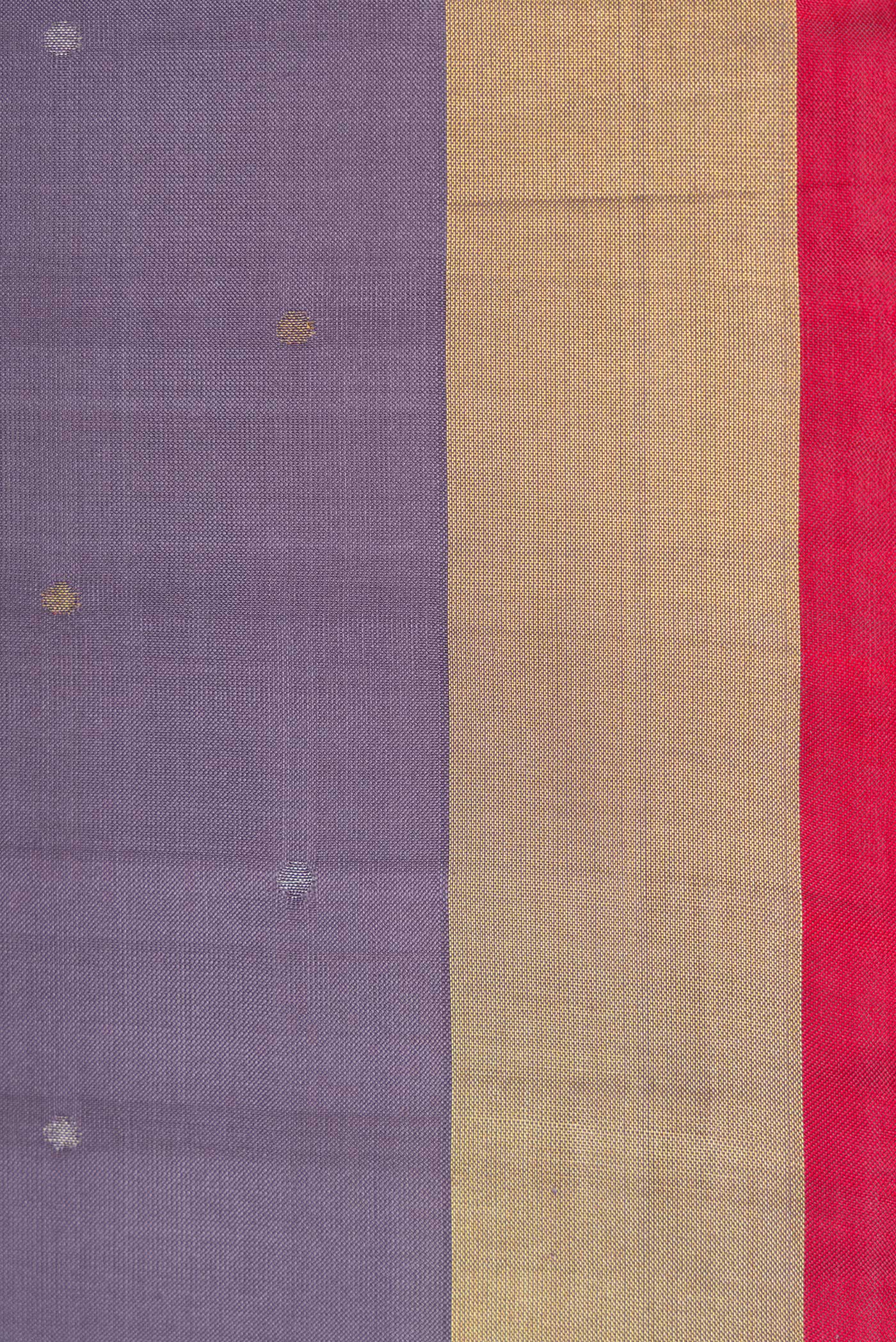 Border image of Grey Dual Tone Uppada Silk Saree with Zari Butta on the body and Zari Border. 
