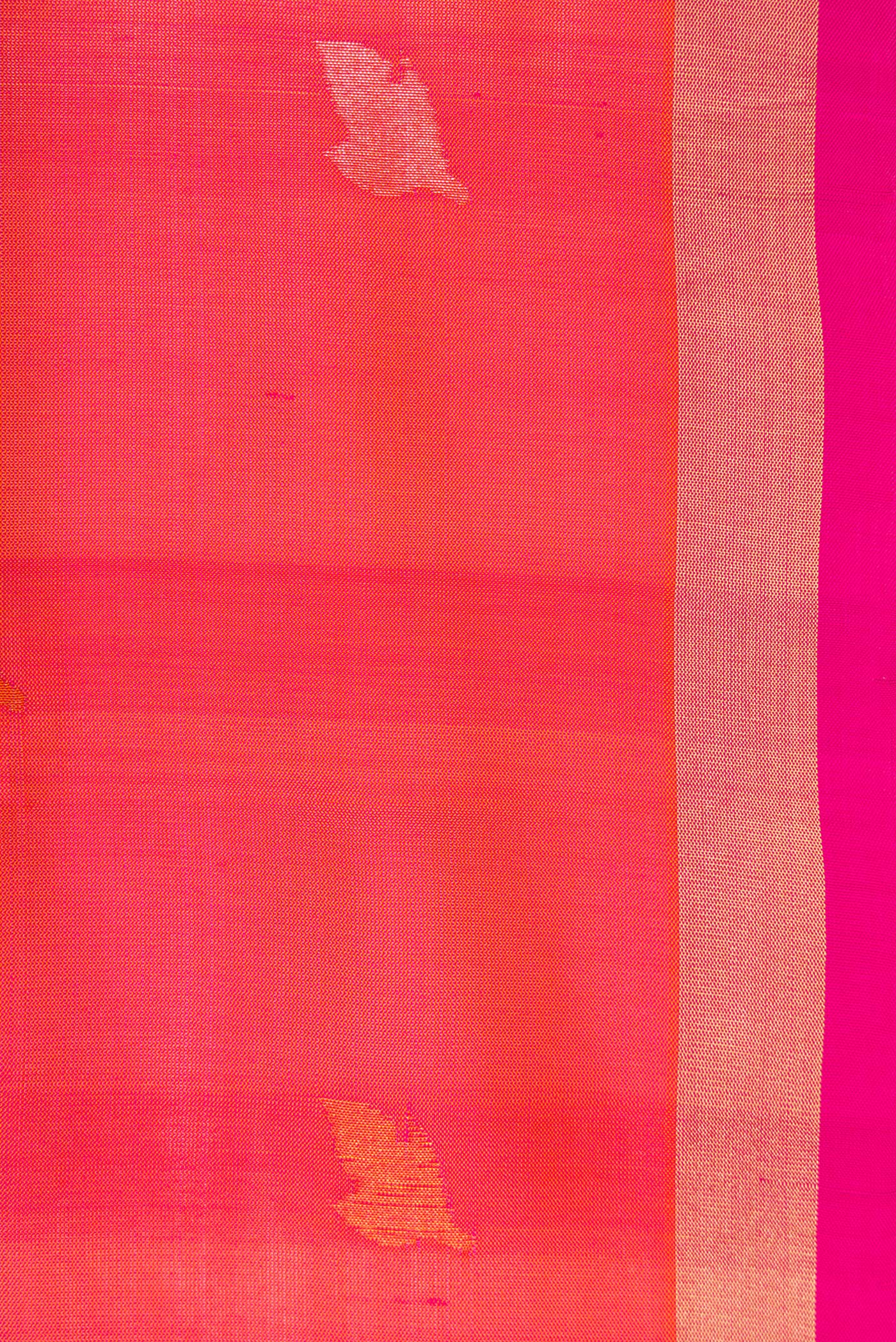 Border image of Coral Dual Tone Uppada Silk Saree with Zari Butta on the body and Zari Border. 