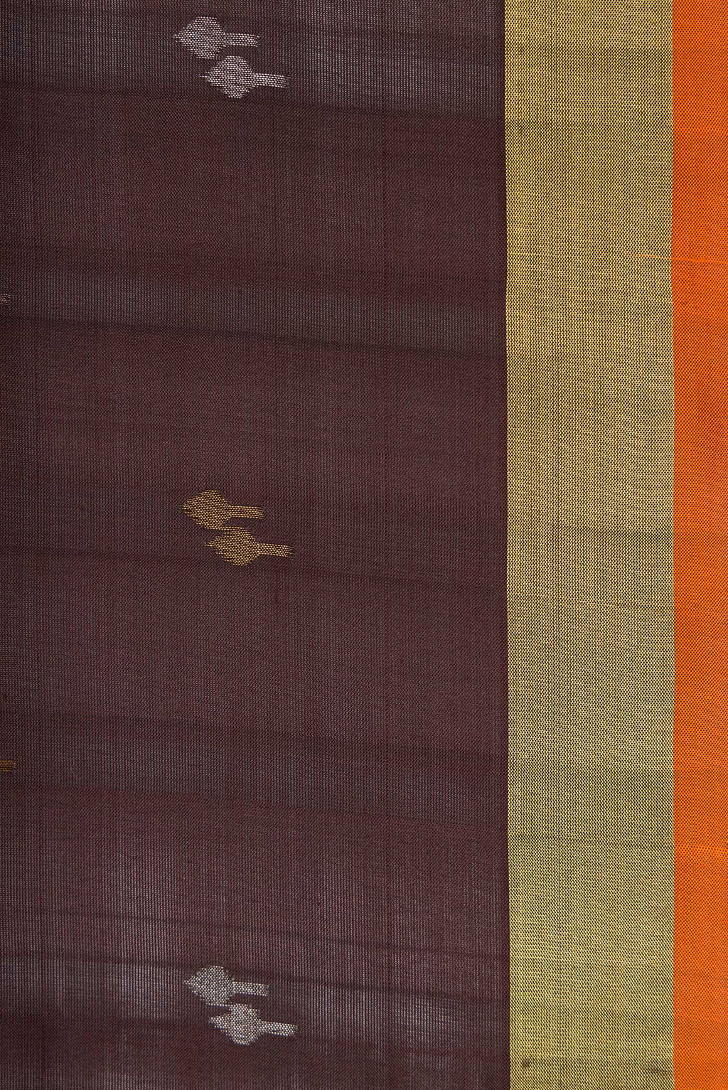 Border image of Coffee Brown Dual Tone Uppada Silk Saree with Zari Butta on the body and Zari Border. 