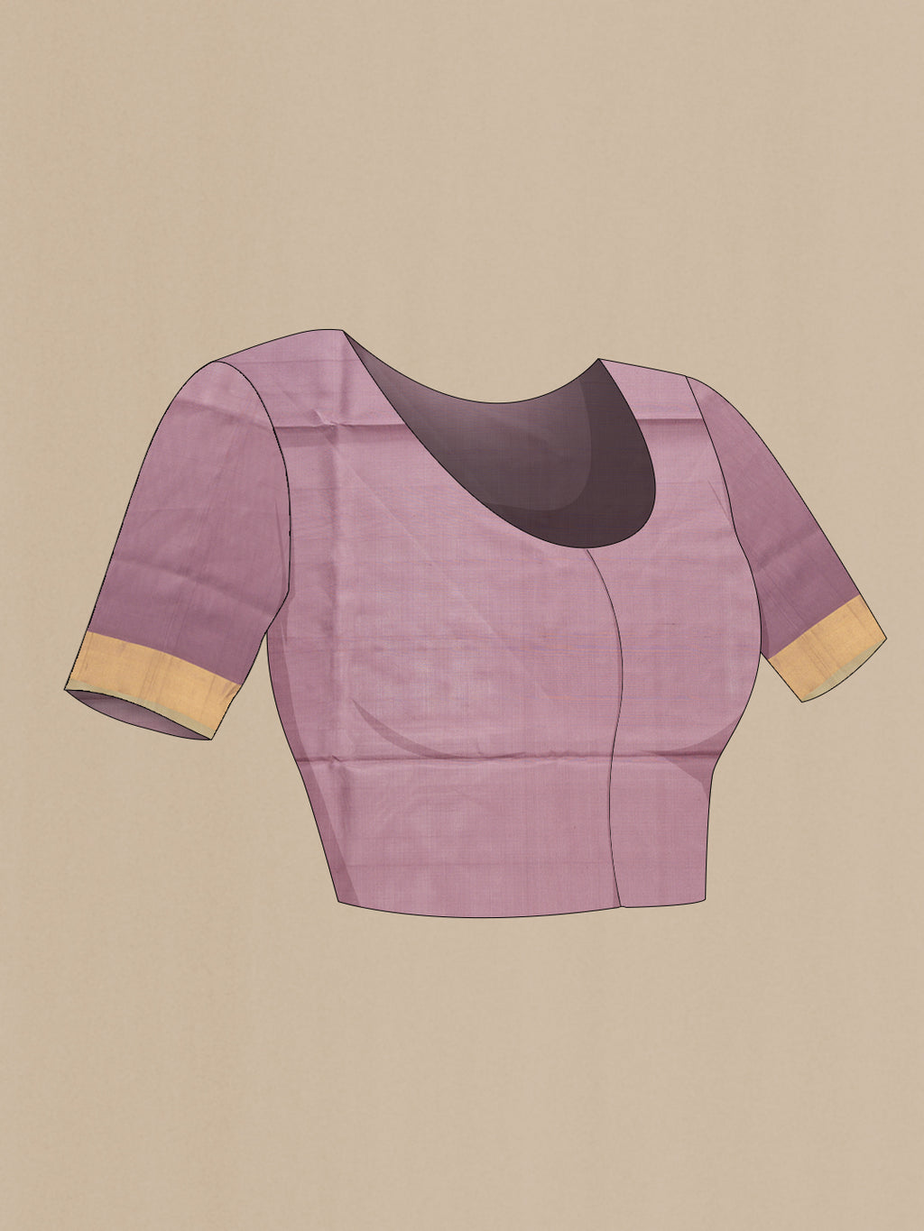 Close up image of the blouse of Brown Dual Tone Uppada Silk Saree with Zari Butta on the body and Zari Border. 