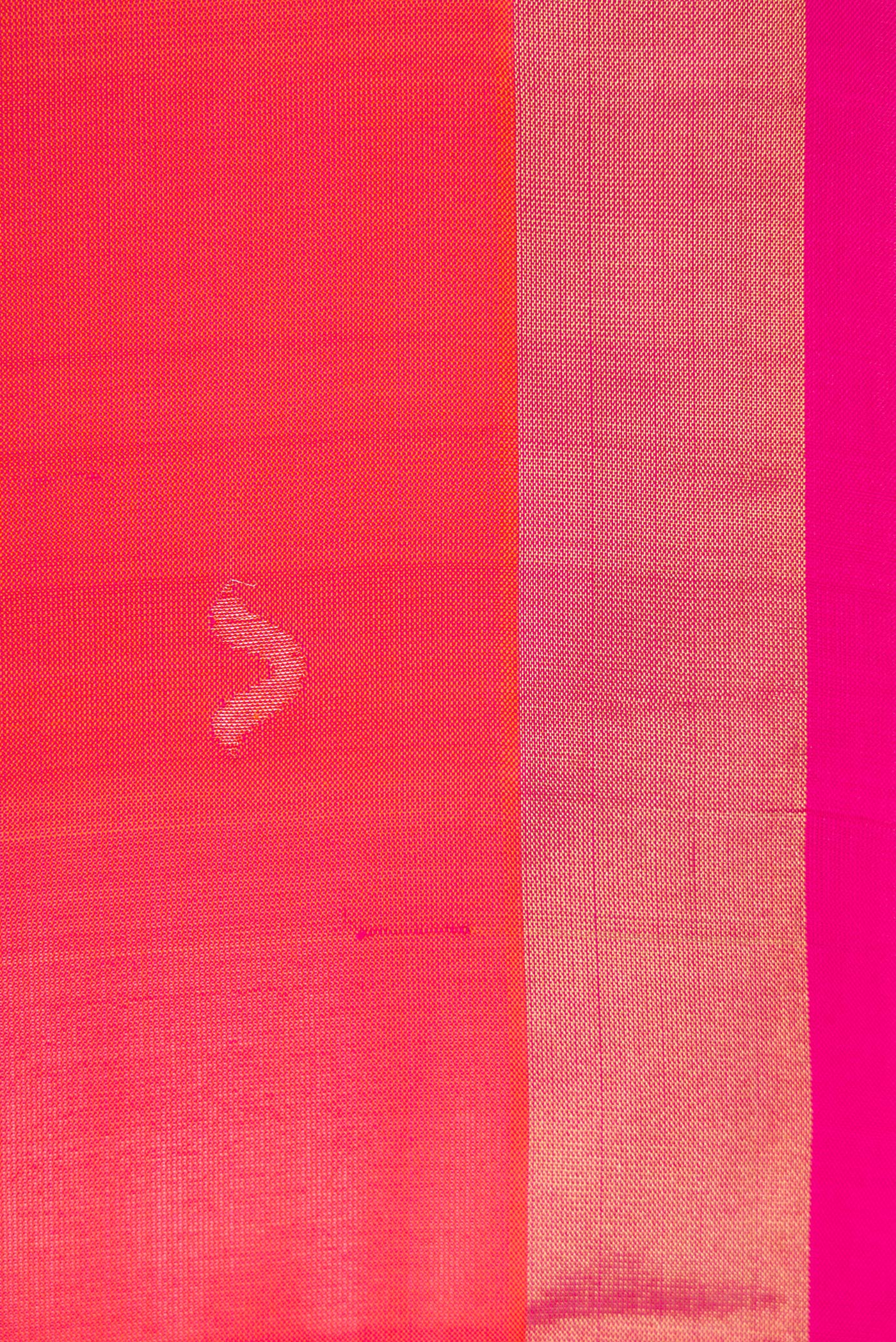 Border image of Coral Dual Tone Uppada Silk Saree with Zari Butta on the body and Zari Border. 