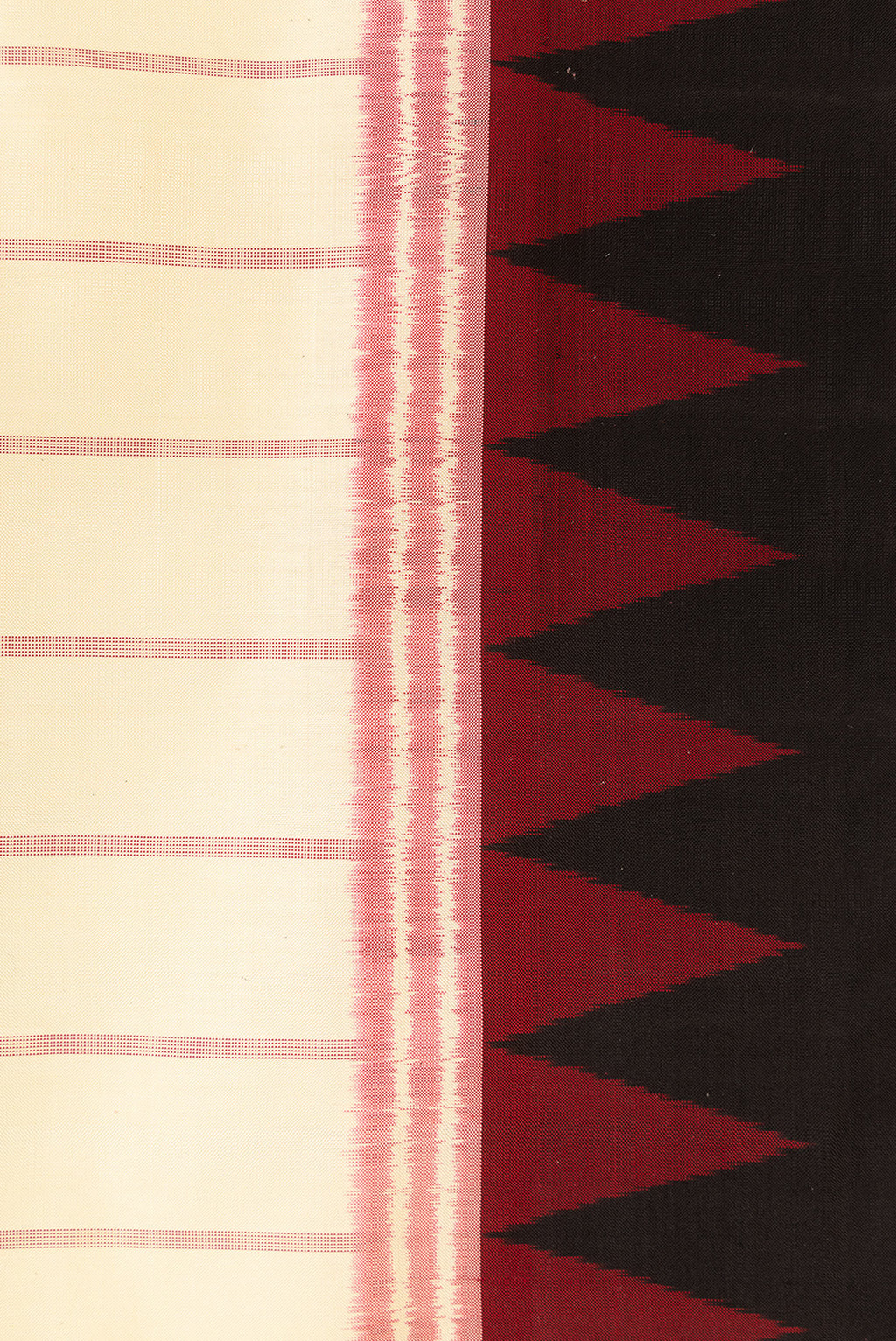 Border image of Sandal Dual Tone Double Ikat Saree with Stripes on the body and Ikat Border. 