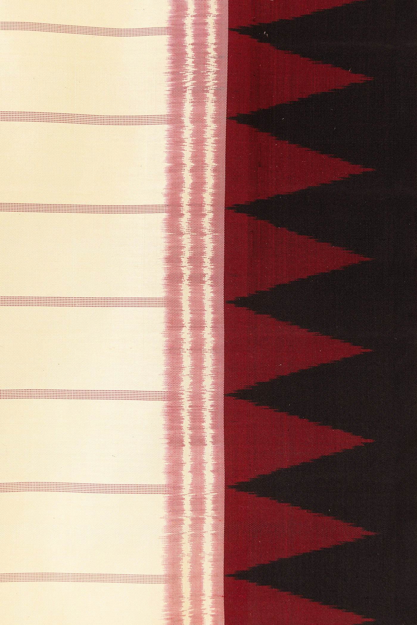 Border image of Sandal Dual Tone Double Ikat Saree with Stripes on the body and Ikat Border. 