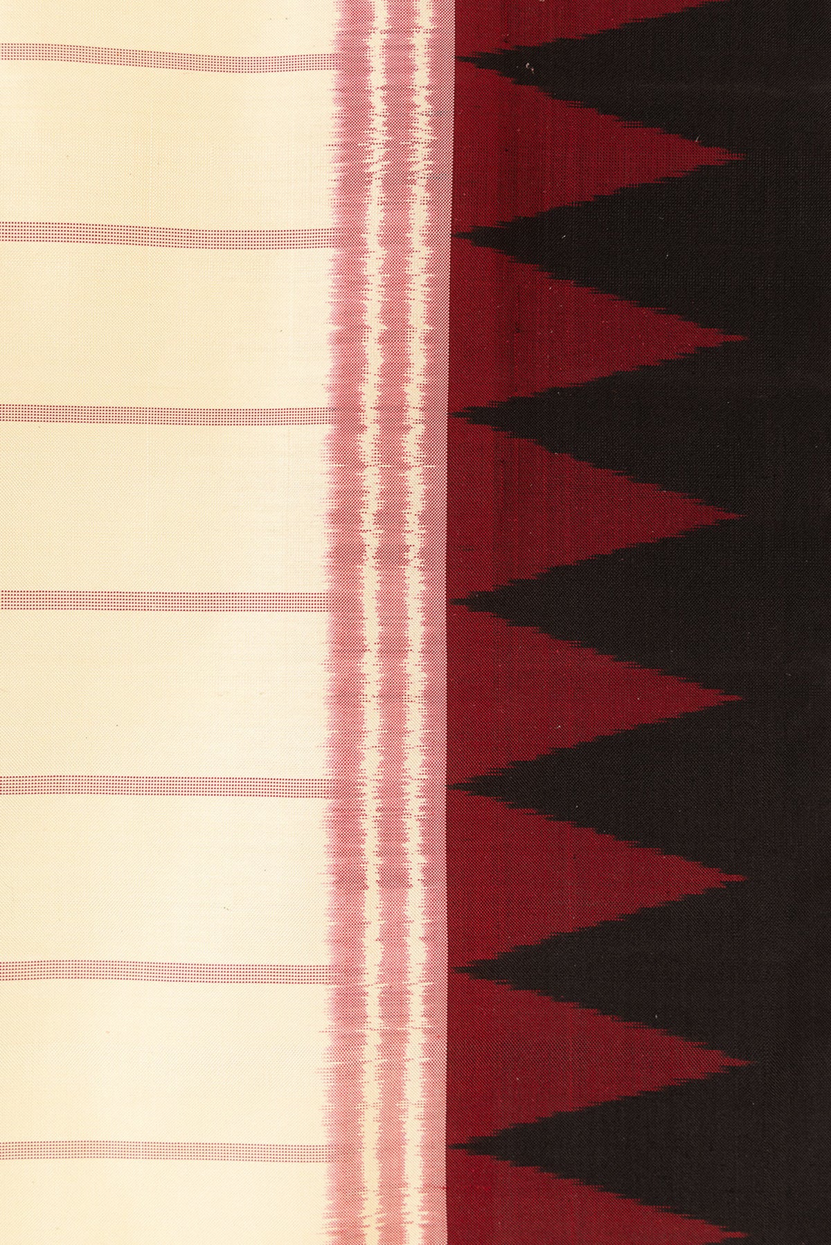 Border image of Sandal Dual Tone Double Ikat Saree with Stripes on the body and Ikat Border. 