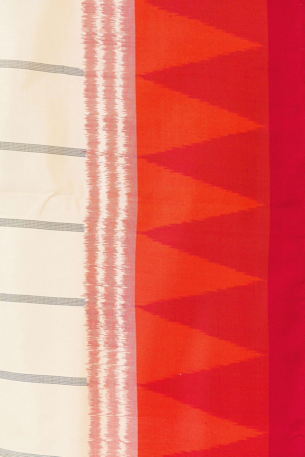 Border image of Sandal Dual Tone Double Ikat Saree with Stripes on the body and Ikat Border. 