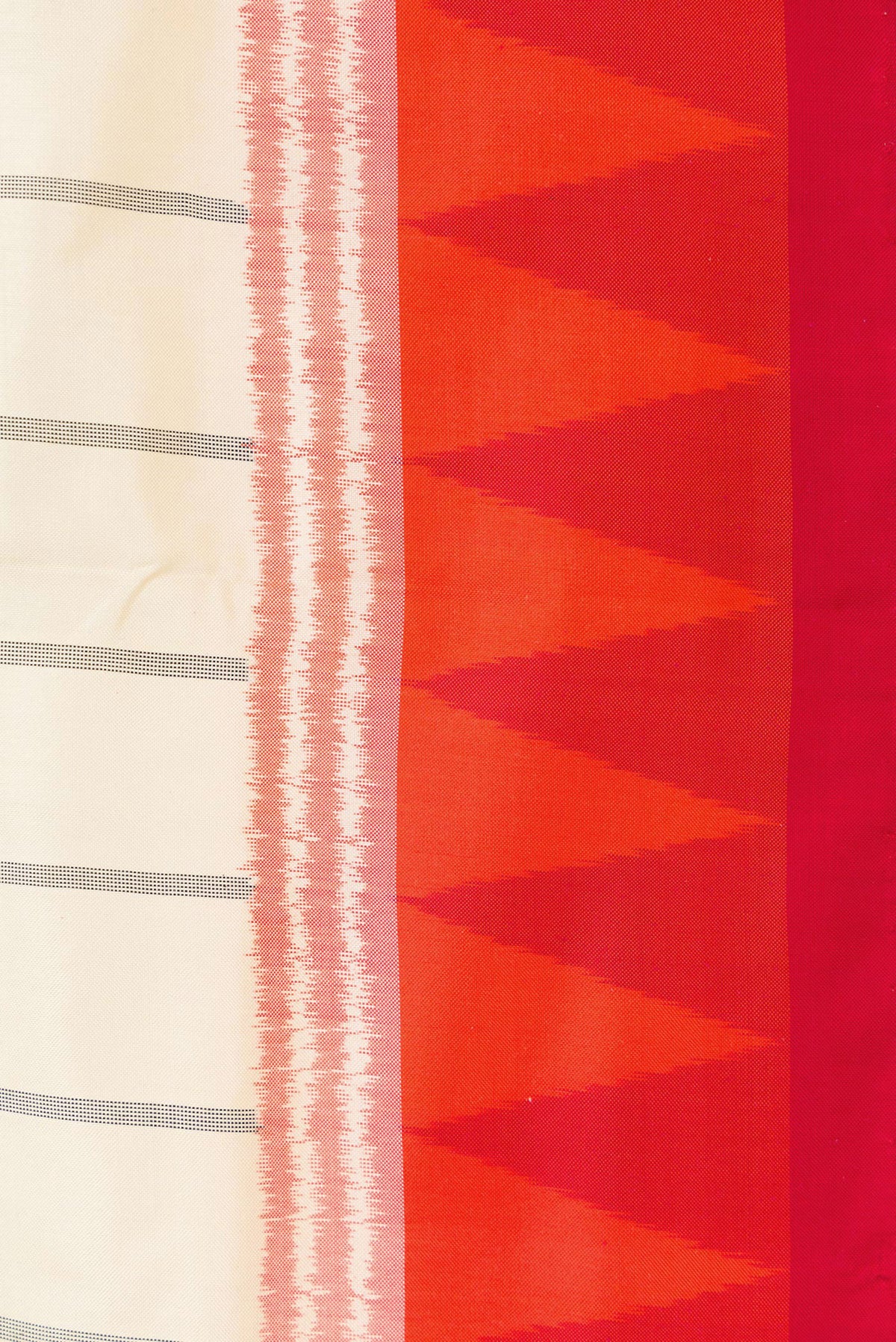 Border image of Sandal Dual Tone Double Ikat Saree with Stripes on the body and Ikat Border. 