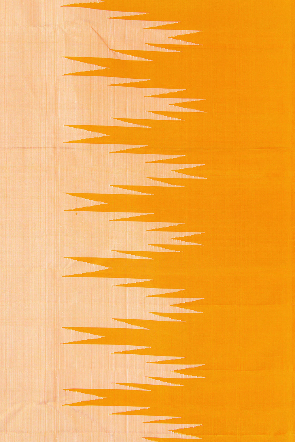 Border image of Sandal Dual Tone Kanjivaram Silk Saree with Plain Body and Temple Border. 