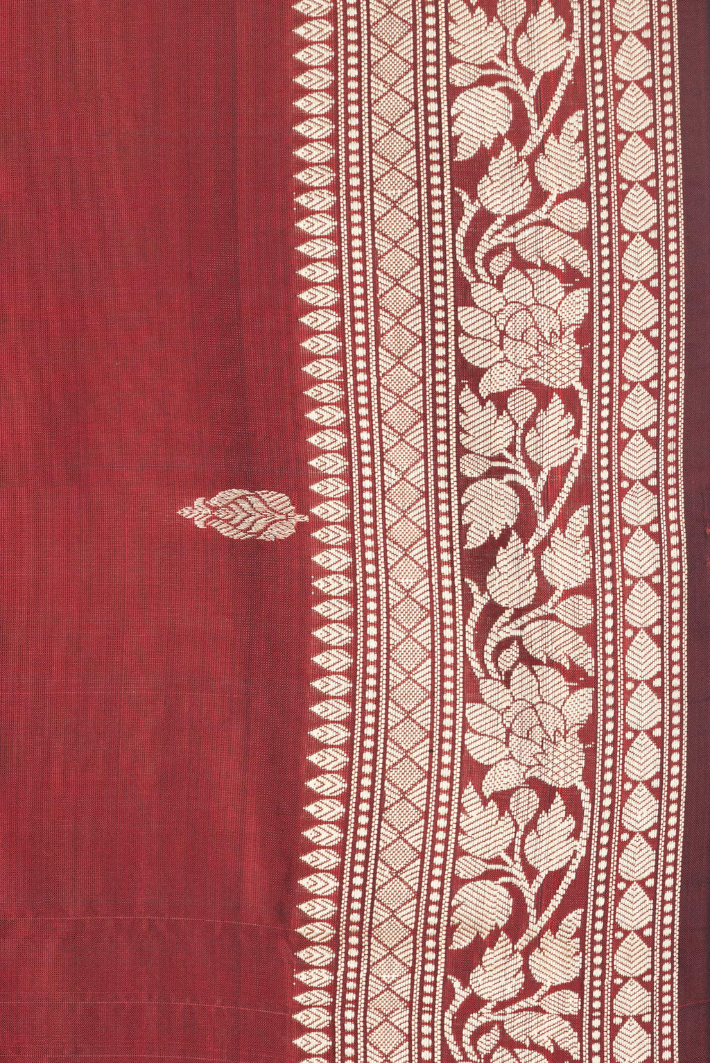 Border image of Maroon Dual Tone Banarasi Silk Saree with Thread Butta on the body and Thread Border. 