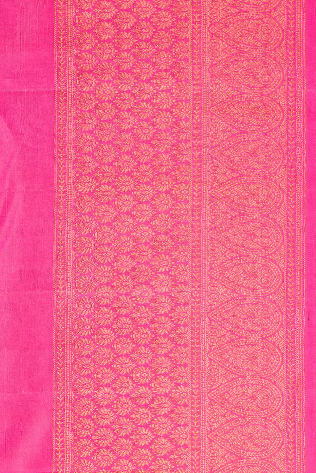 Border image of Pink Dual Tone Kanjivaram Silk Saree with Zari Butta on the body and Fancy Border. 