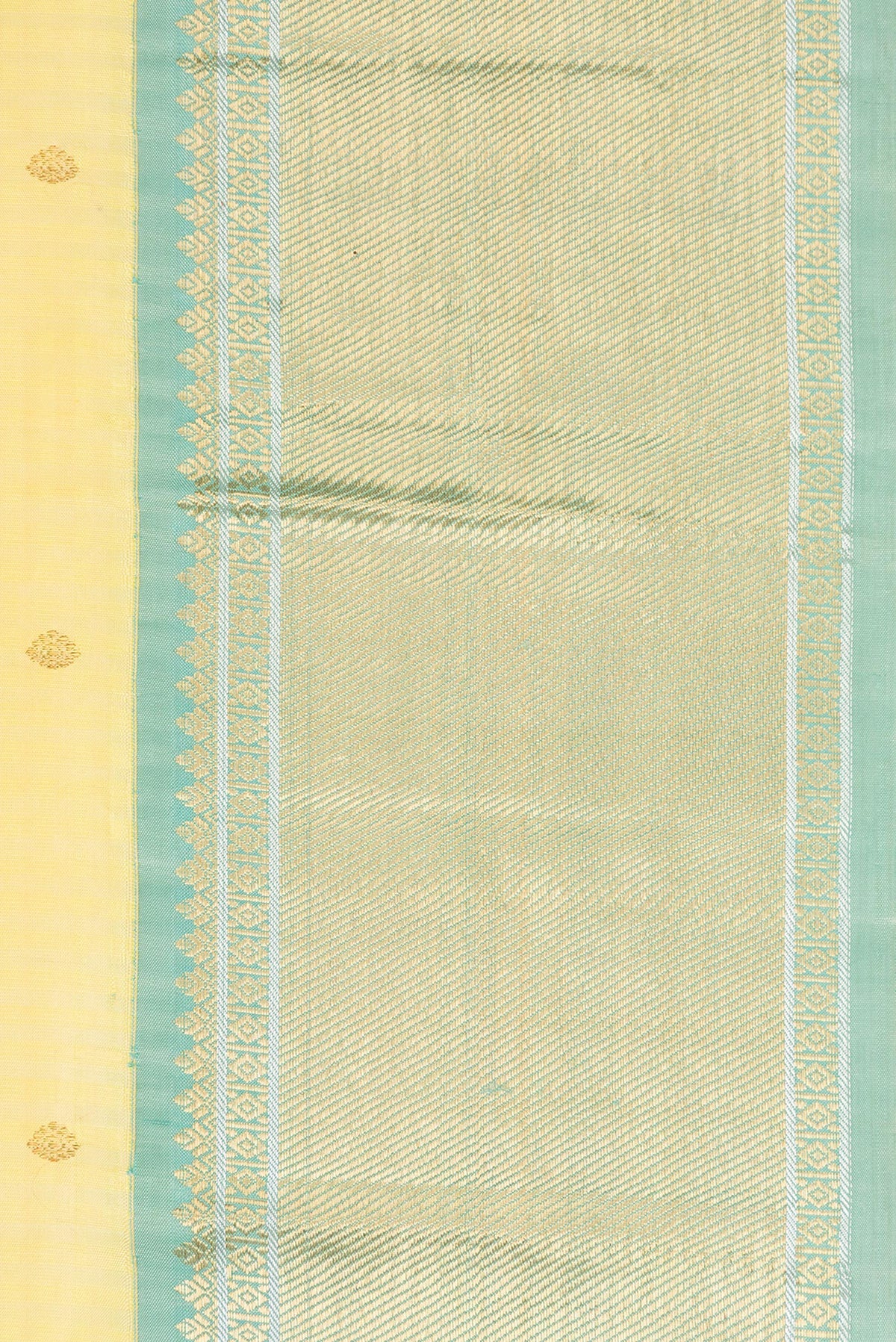 Border image of Pure Silk Pure Zari Sandal Dual Tone Kanjivaram Saree with Checked design on the body and Zari Border. 