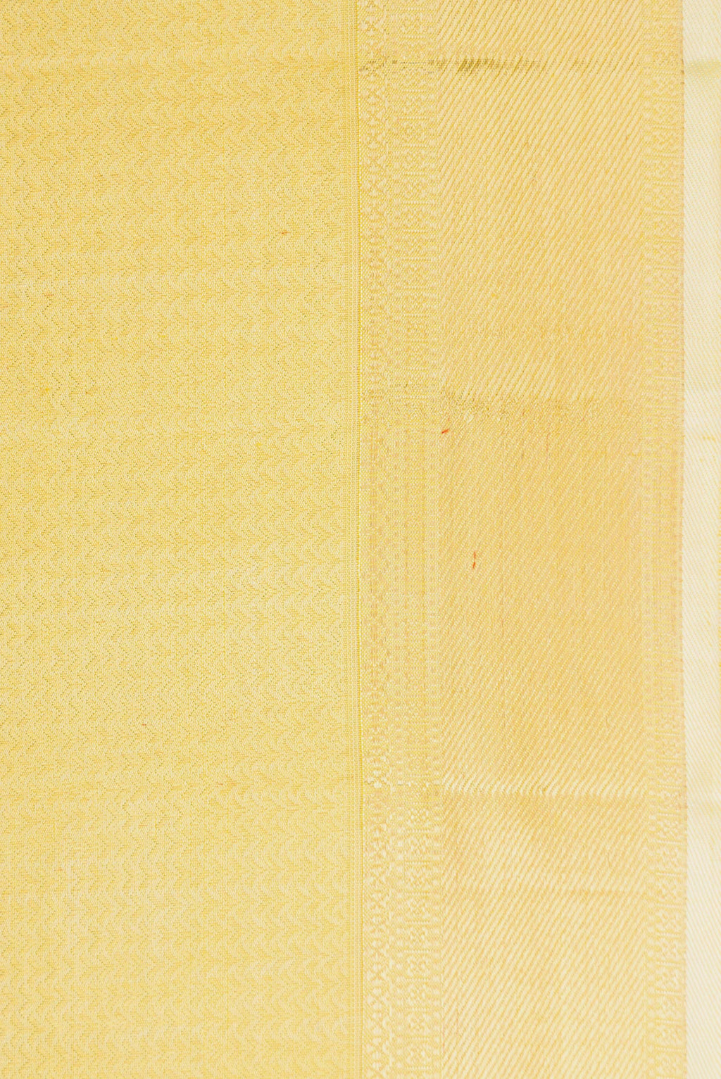 Border image of Lemon Yellow Dual Tone Kanjivaram Silk Saree with Zari Brocade on the body and Zari Border. 