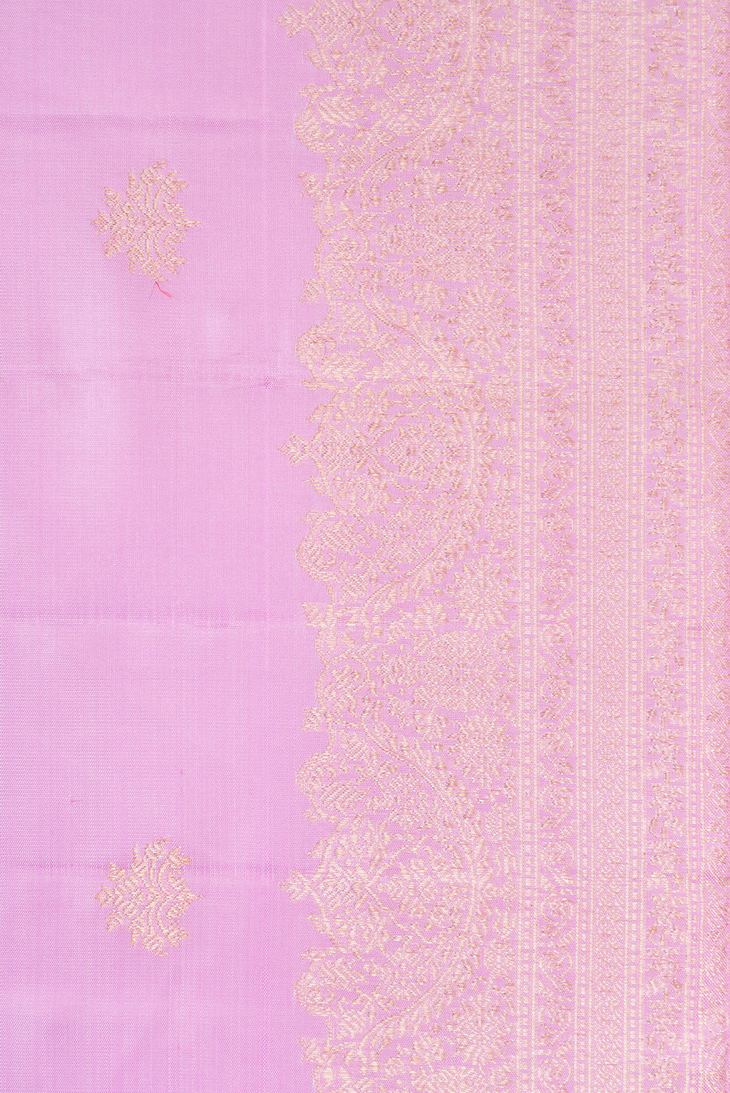 Border image of Lavender Dual Tone Kanchipuram Silk Saree with Zari Butta on the body and Fancy Border. 