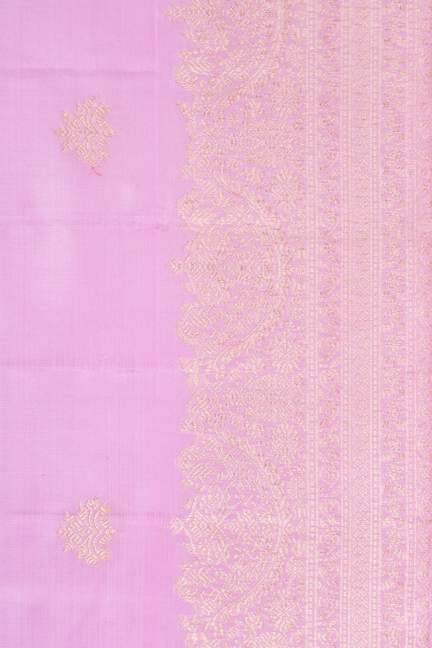 Border image of Lavender Dual Tone Kanchipuram Silk Saree with Zari Butta on the body and Fancy Border. 