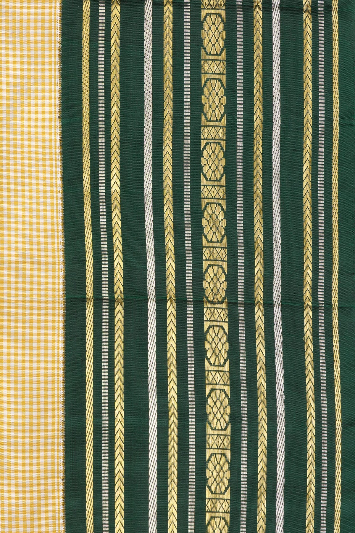 Border image of Pure Silk Sandal Dual Tone Kanjivaram Saree with Checked design on the body and Zari Border. 