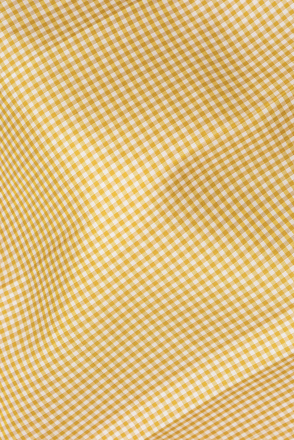 Close up of Pure Silk Sandal Dual Tone Kanjivaram Saree with Checked design on the body and Zari Border.  displaying folds