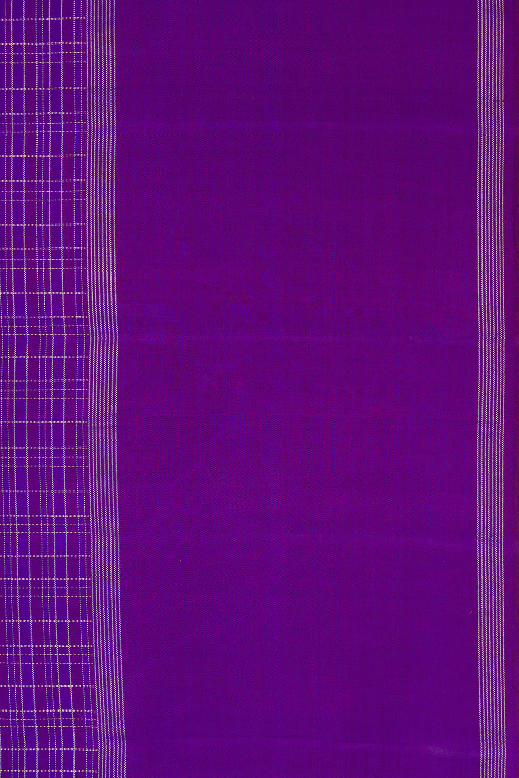 Border image of Royal Blue Dual Tone Kanchipuram Silk Saree with Checked design on the body and Zari Border. 