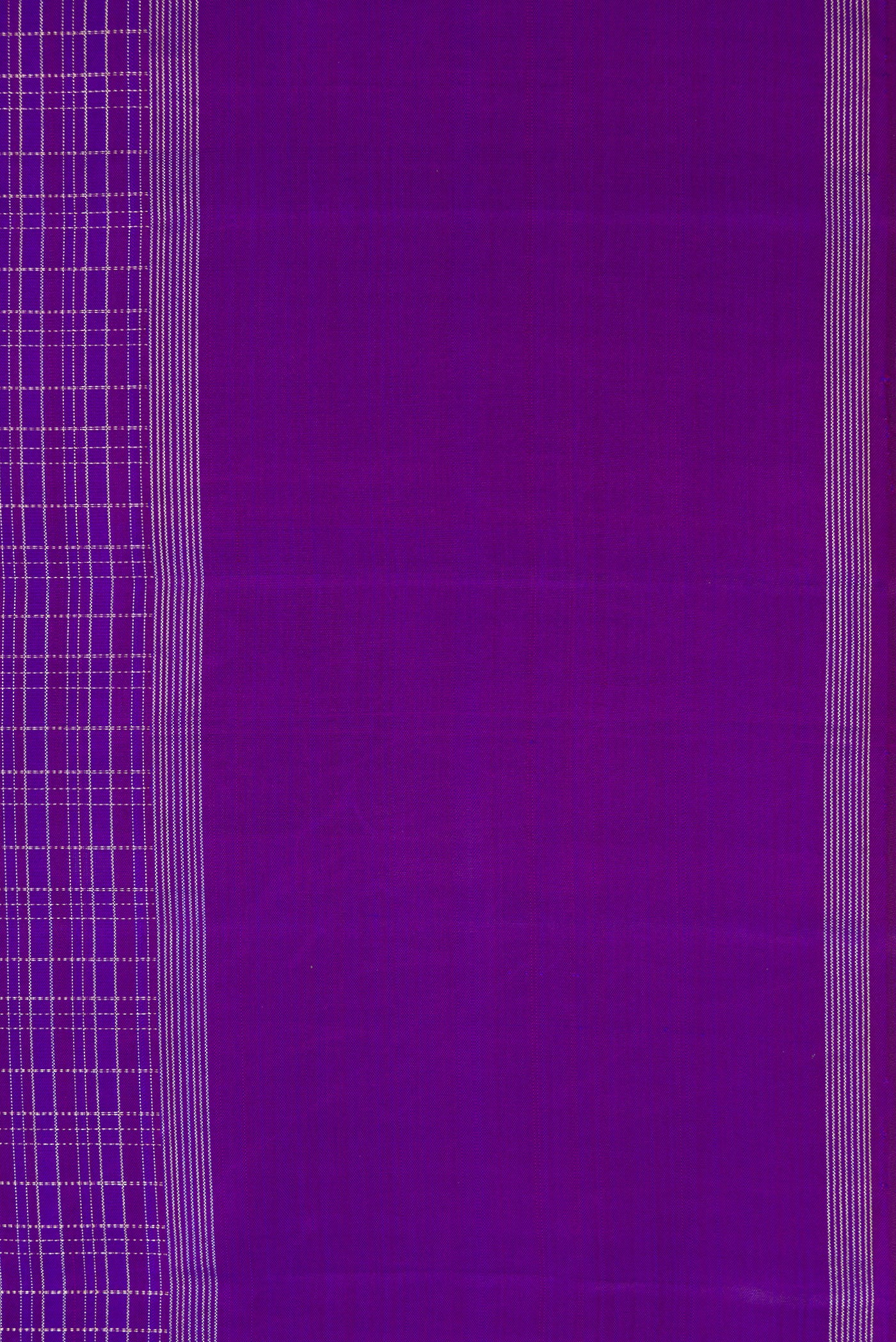 Border image of Royal Blue Dual Tone Kanchipuram Silk Saree with Checked design on the body and Zari Border. 