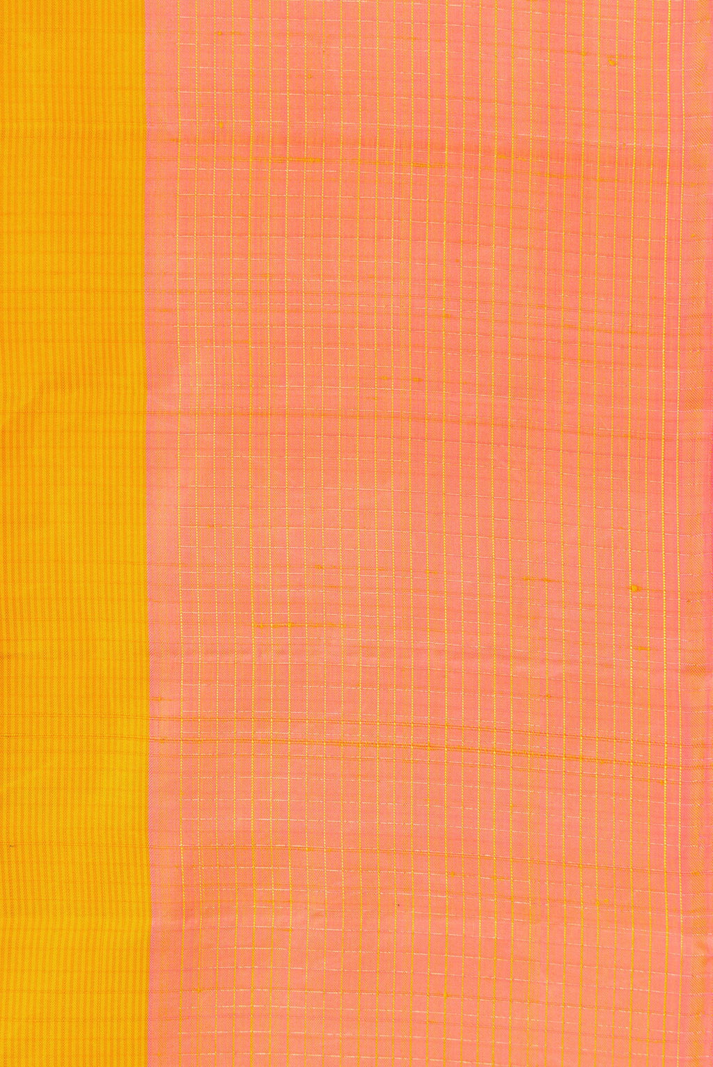 Border image of Mustard Dual Tone Kanjivaram Silk Saree with Stripes on the body and Zari Border. 