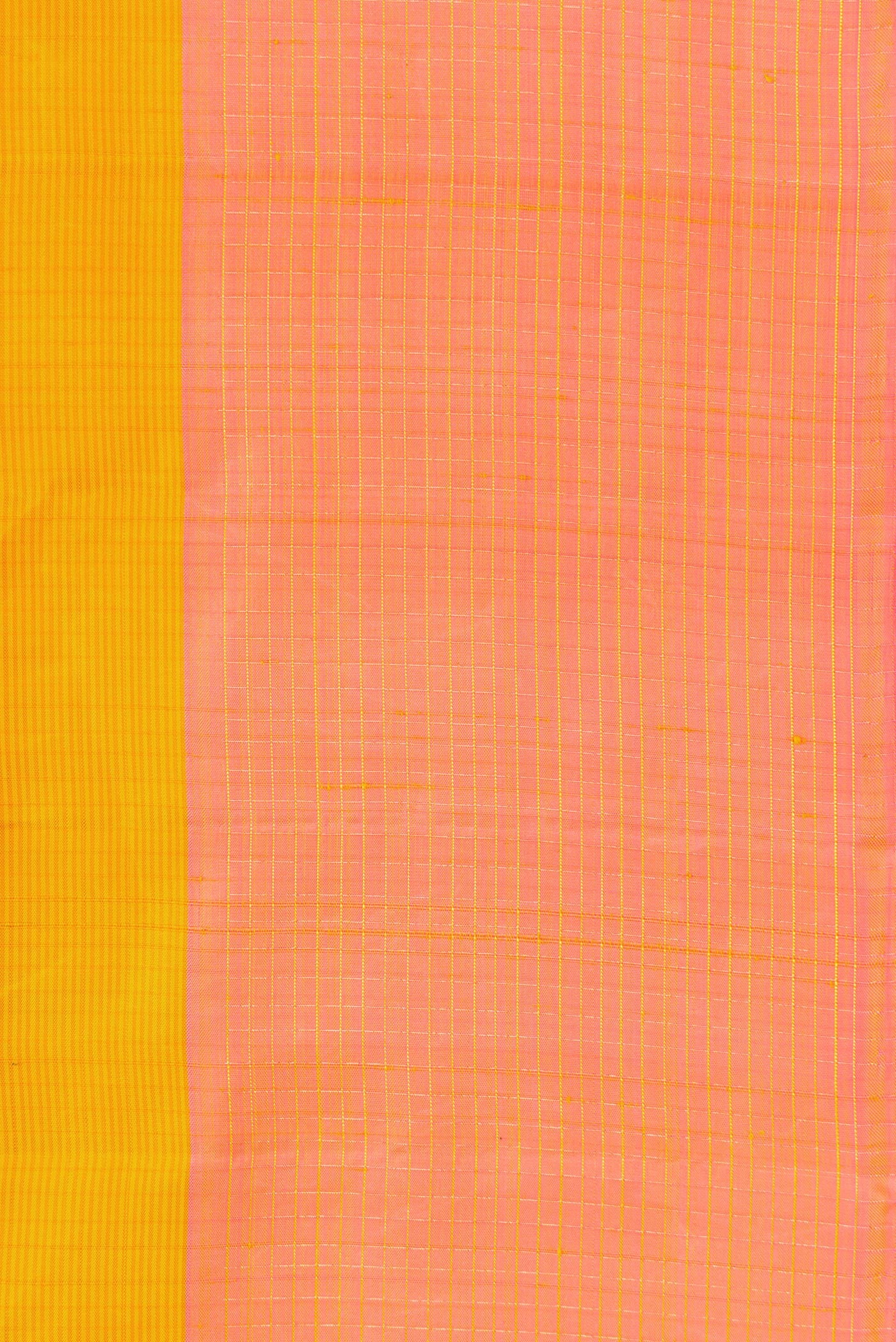 Border image of Mustard Dual Tone Kanjivaram Silk Saree with Stripes on the body and Zari Border. 