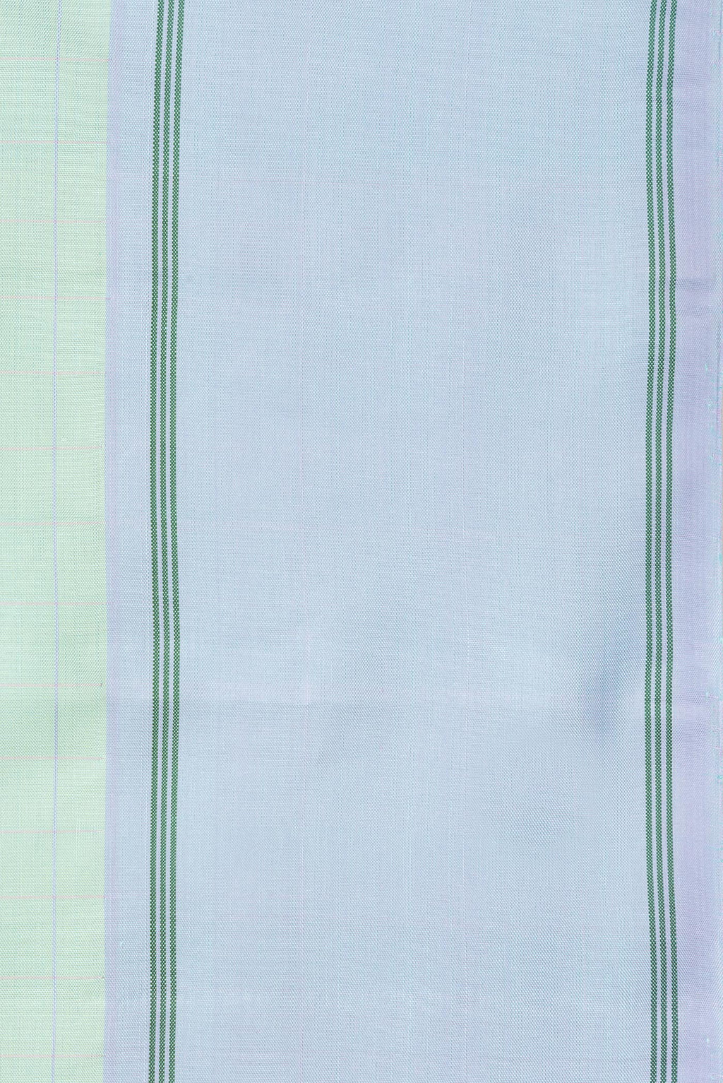 Border image of Pure Silk Pista Green Dual Tone Kanjivaram Saree with Checked design on the body and Plain Border. 