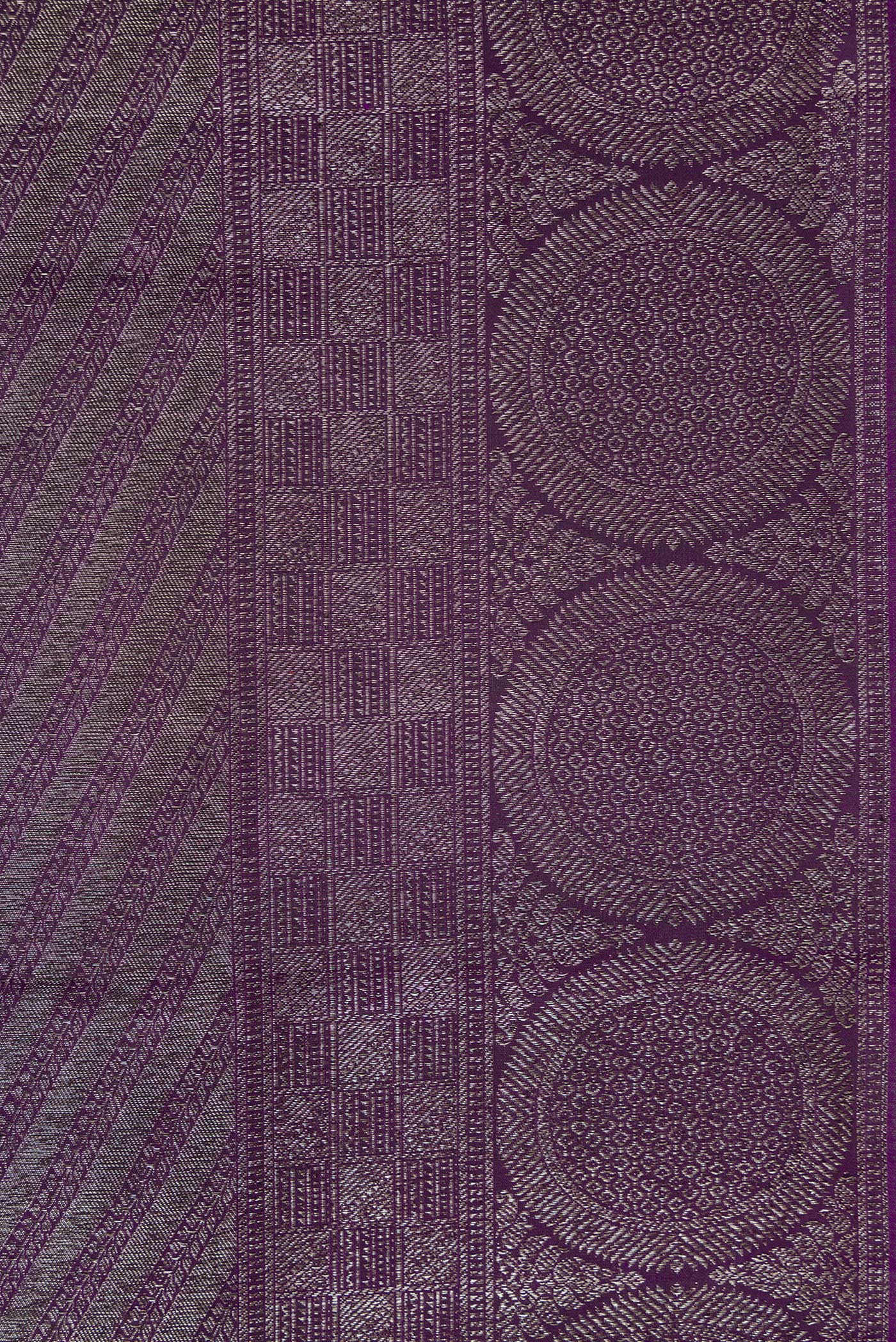Border image of Violet Dual Tone Kanjivaram Silk Saree with Zari Brocade on the body and Fancy Border. 