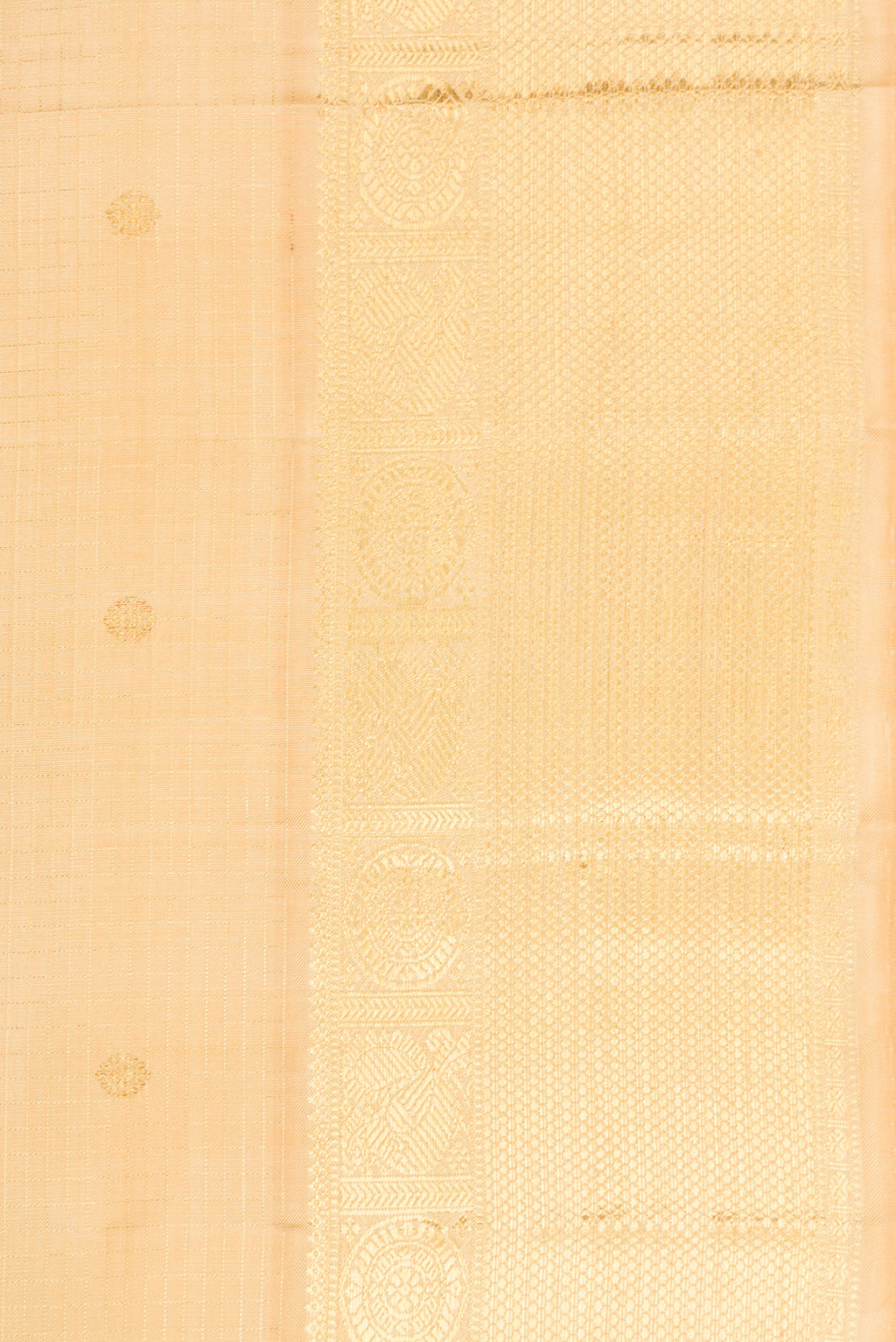 Border image of Pure Silk Pure Zari Sandal Dual Tone Kanjivaram Saree with Zari Butta on the body and Zari Border. 