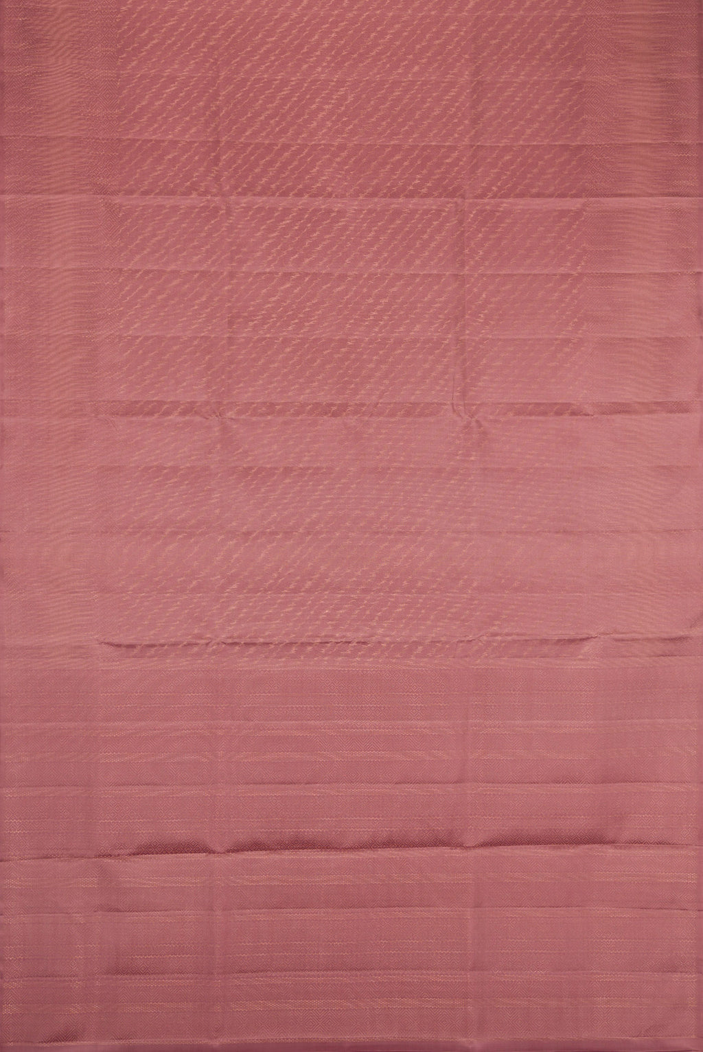 Flat view of Rose Gold Dual Tone Soft Silk Saree with Zari Brocade on the body and Fancy Border. 