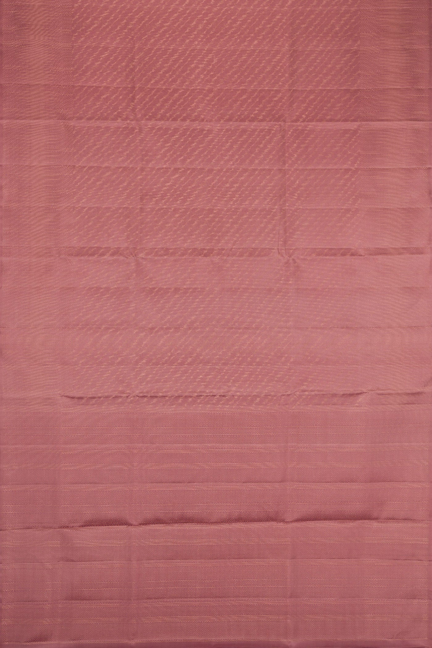 Flat view of Rose Gold Dual Tone Soft Silk Saree with Zari Brocade on the body and Fancy Border. 