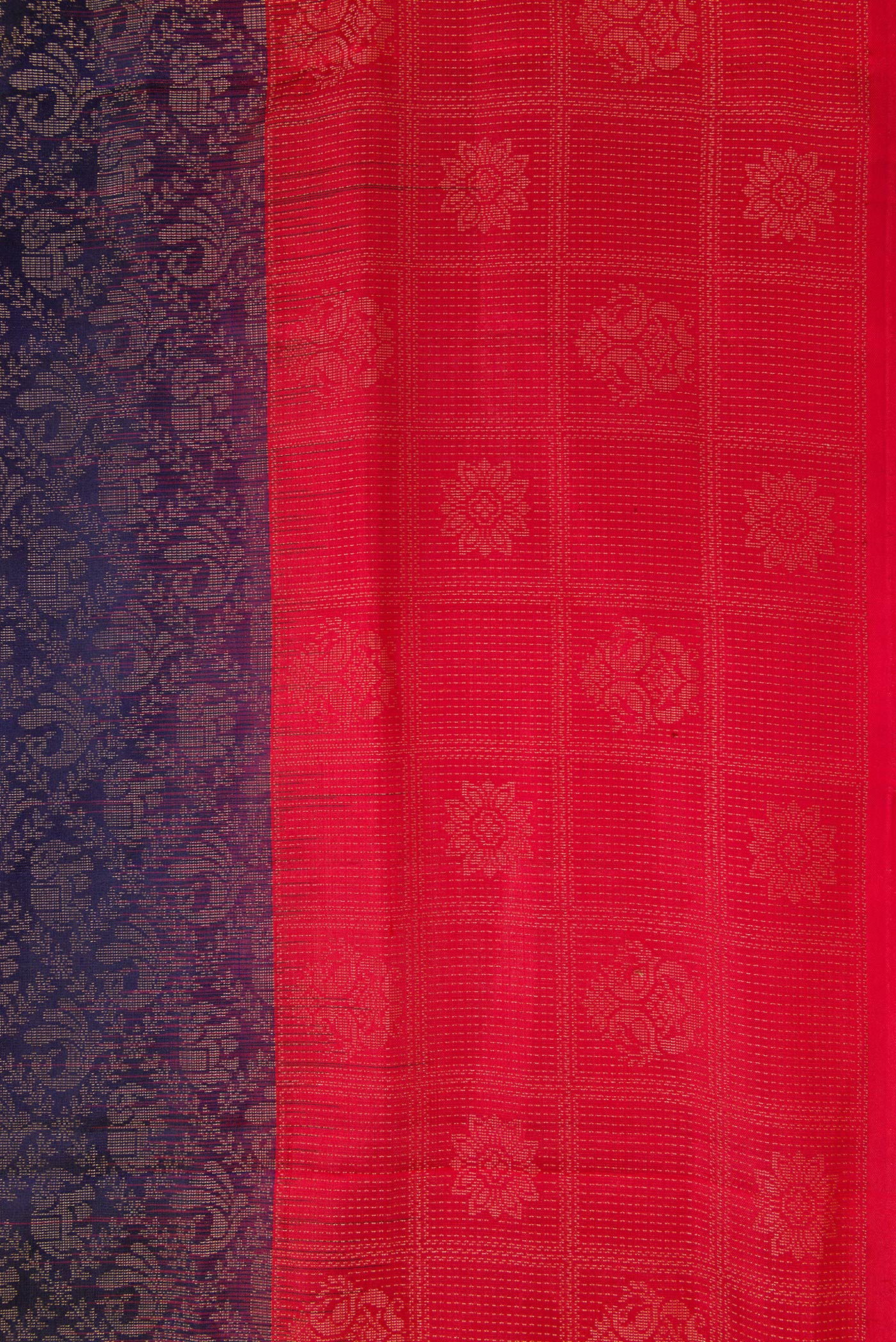 Border image of Navy Blue Dual Tone Soft Silk Saree with Zari Brocade on the body and Fancy Border. 