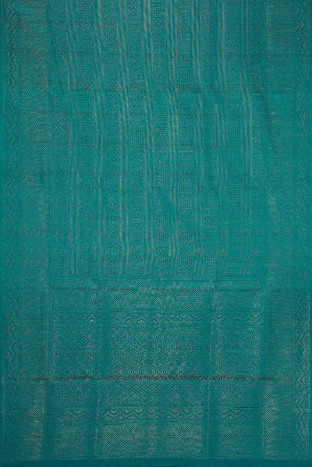 Flat view of Imperial Red Dual Tone Soft Silk Saree with Zari Brocade on the body and Zari Border. 
