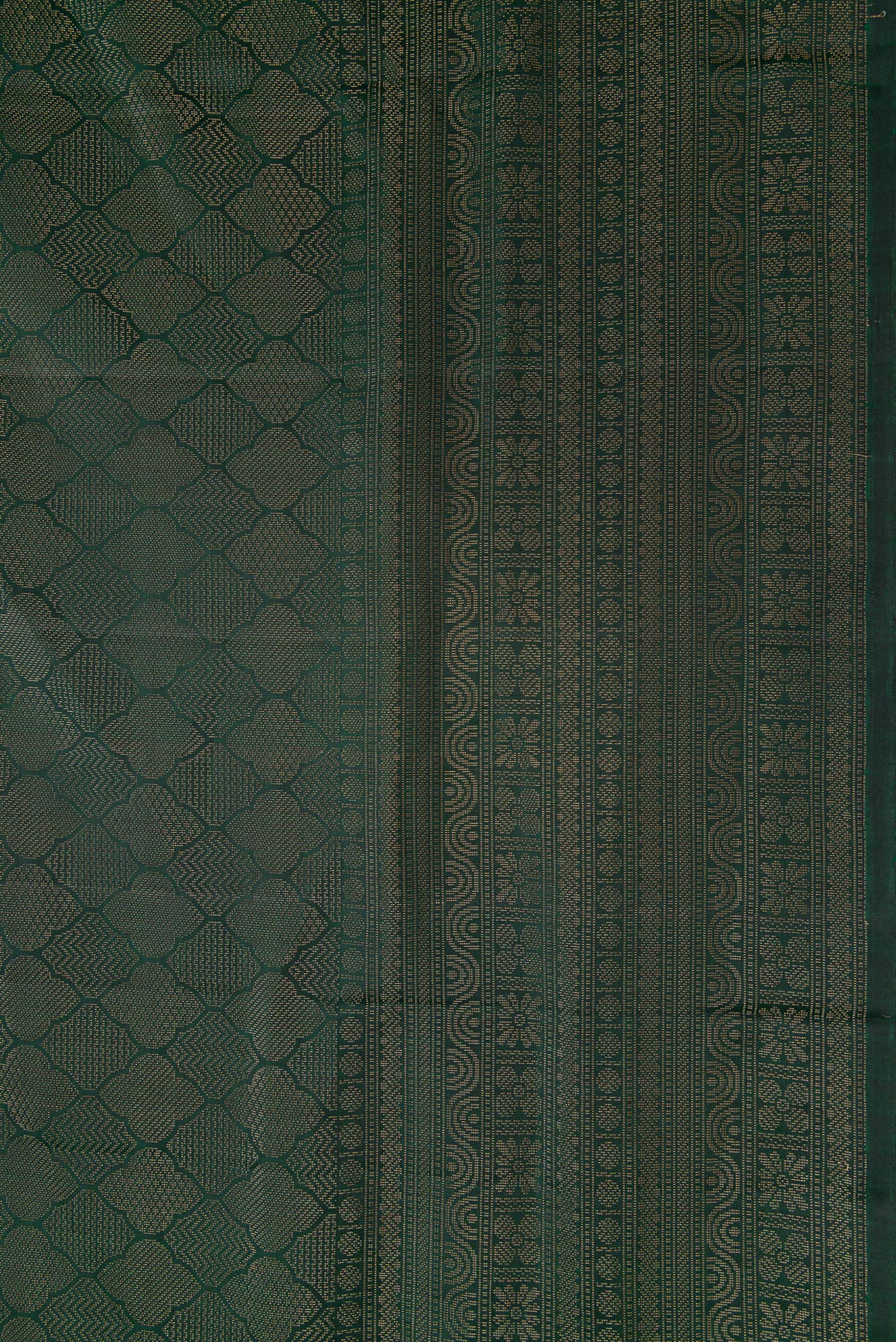 Border image of Bottle Green Dual Tone Soft Silk Saree with Zari Brocade on the body and Fancy Border. 