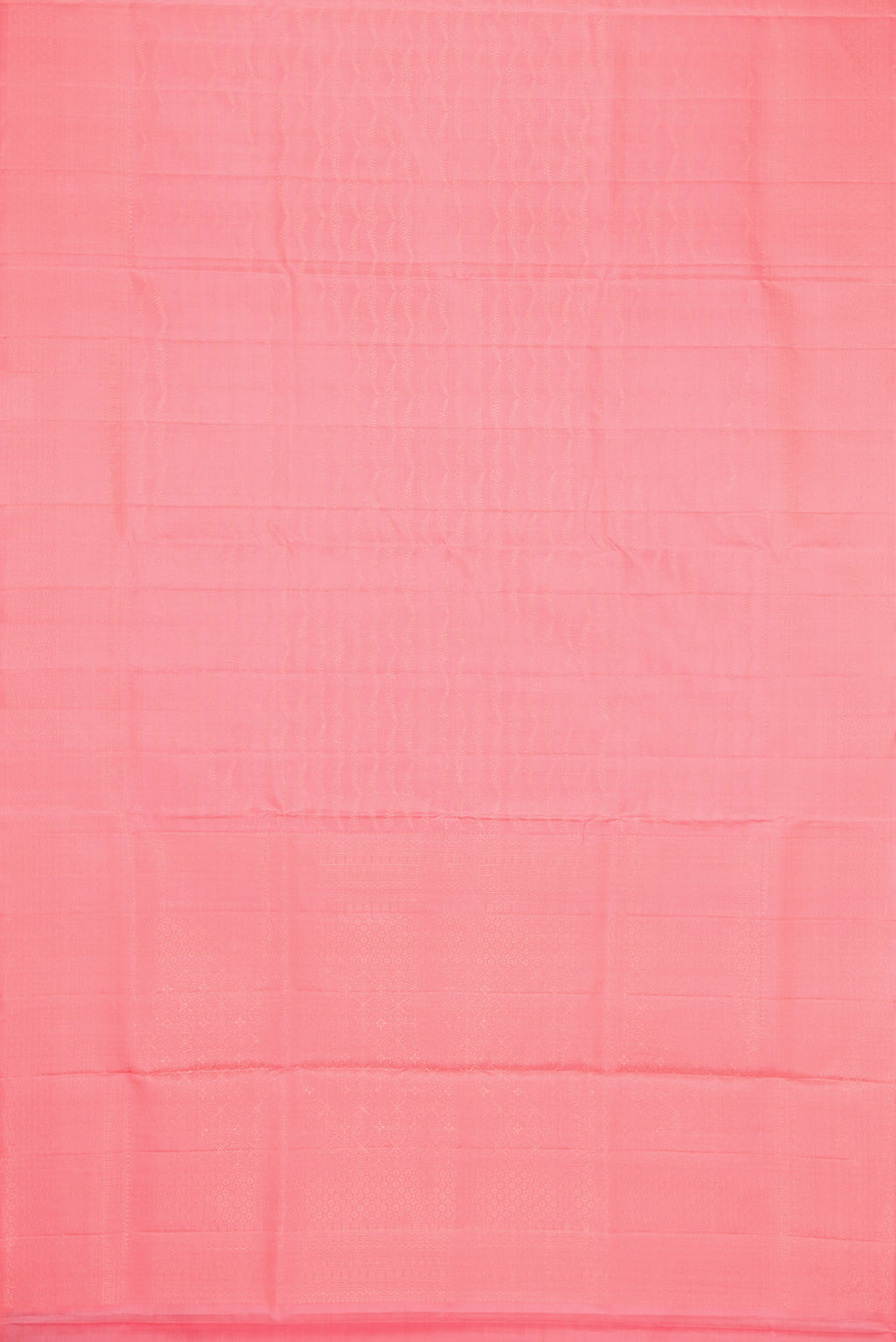 Flat view of Peach Dual Tone Soft Silk Saree with Zari Brocade on the body and Fancy Border. 