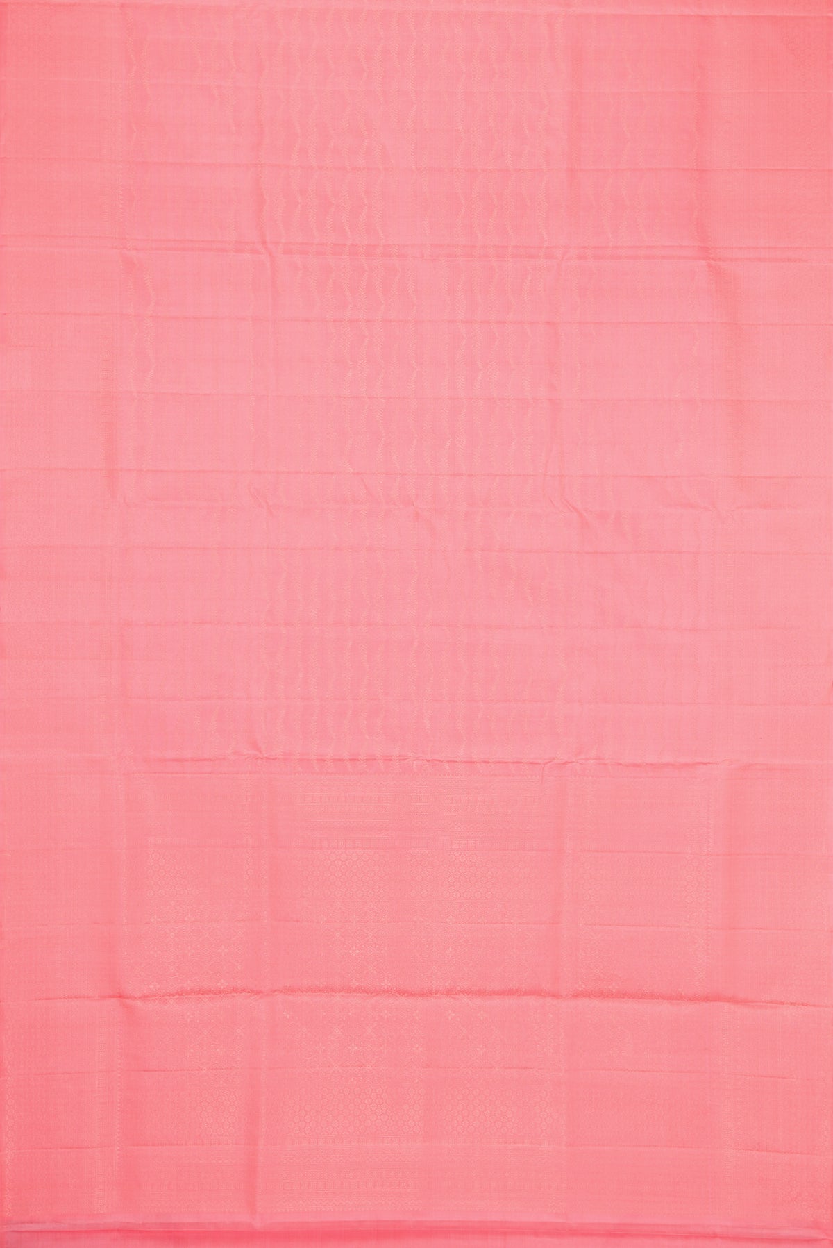 Flat view of Peach Dual Tone Soft Silk Saree with Zari Brocade on the body and Fancy Border. 