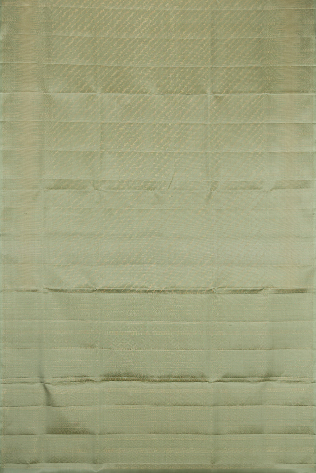 Flat view of Pista Green Dual Tone Soft Silk Saree with Zari Brocade on the body and Fancy Border. 