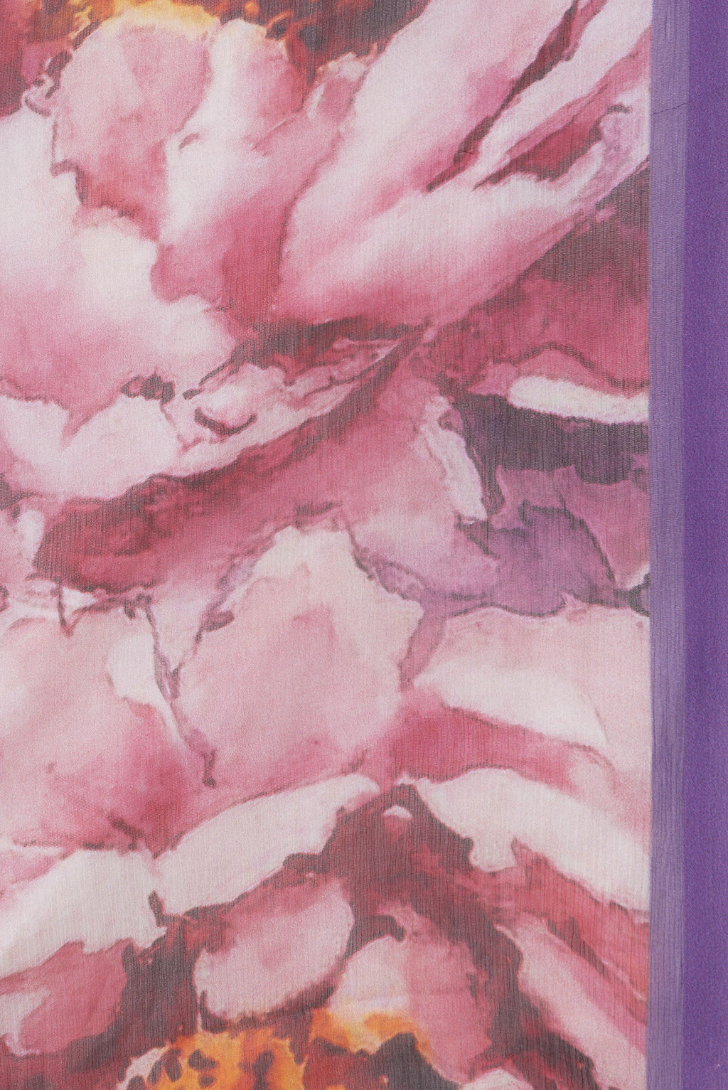 Border image of Pink Dual Tone Mysore Chiffon Saree with Printed design on the body and Without Border. 