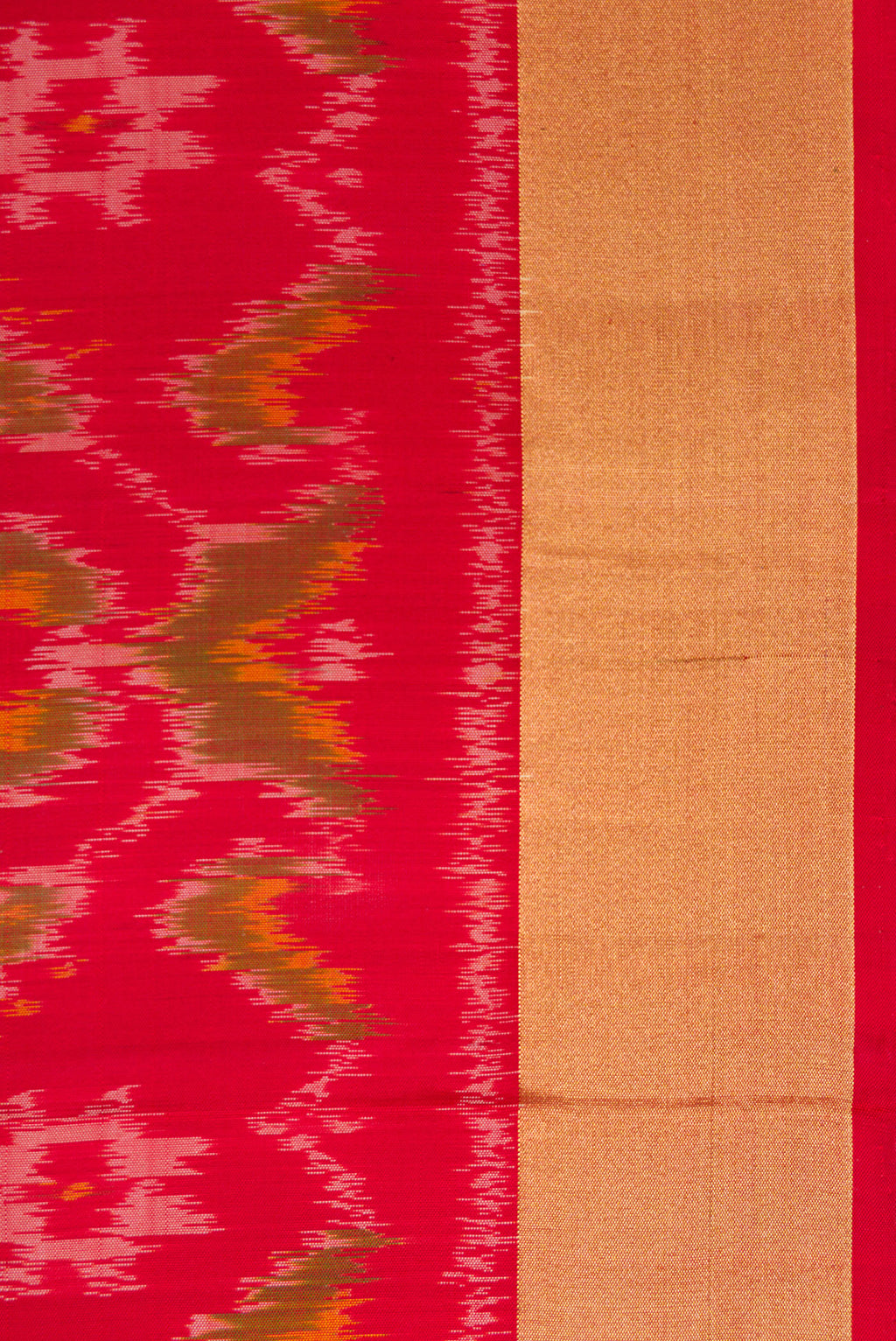 Border image of Navy Blue Dual Tone Soft Silk Saree with Ikat Print on the body and Ikat Border. 