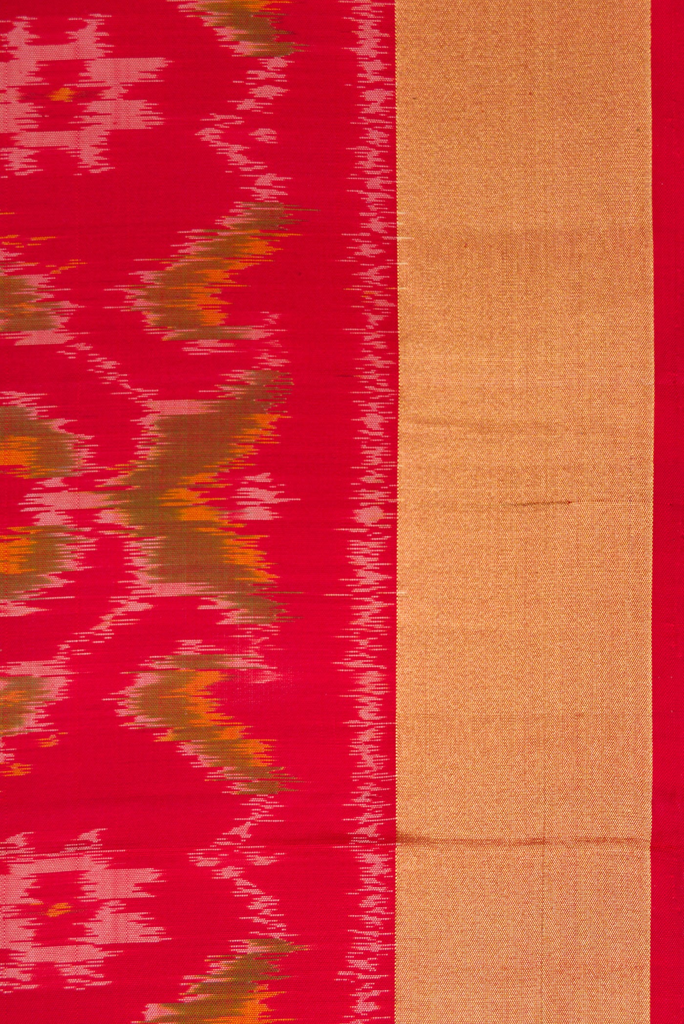 Border image of Navy Blue Dual Tone Soft Silk Saree with Ikat Print on the body and Ikat Border. 